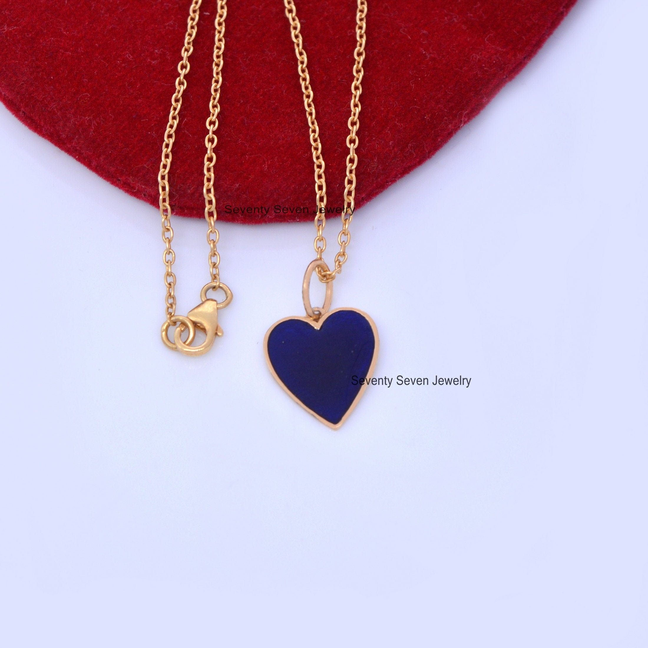 9K Gold Heart Pendant: Enamel Charm Jewelry - View 5 - Seventy Seven Jewelry | SKU: SSMJP507-9KYGELB-21M-2026 9K Gold Heart Pendant: Enamel Charm Jewelry - View 5 - Seventy Seven Jewelry | SKU: SSMJP507-9KYGELB-21M-2026