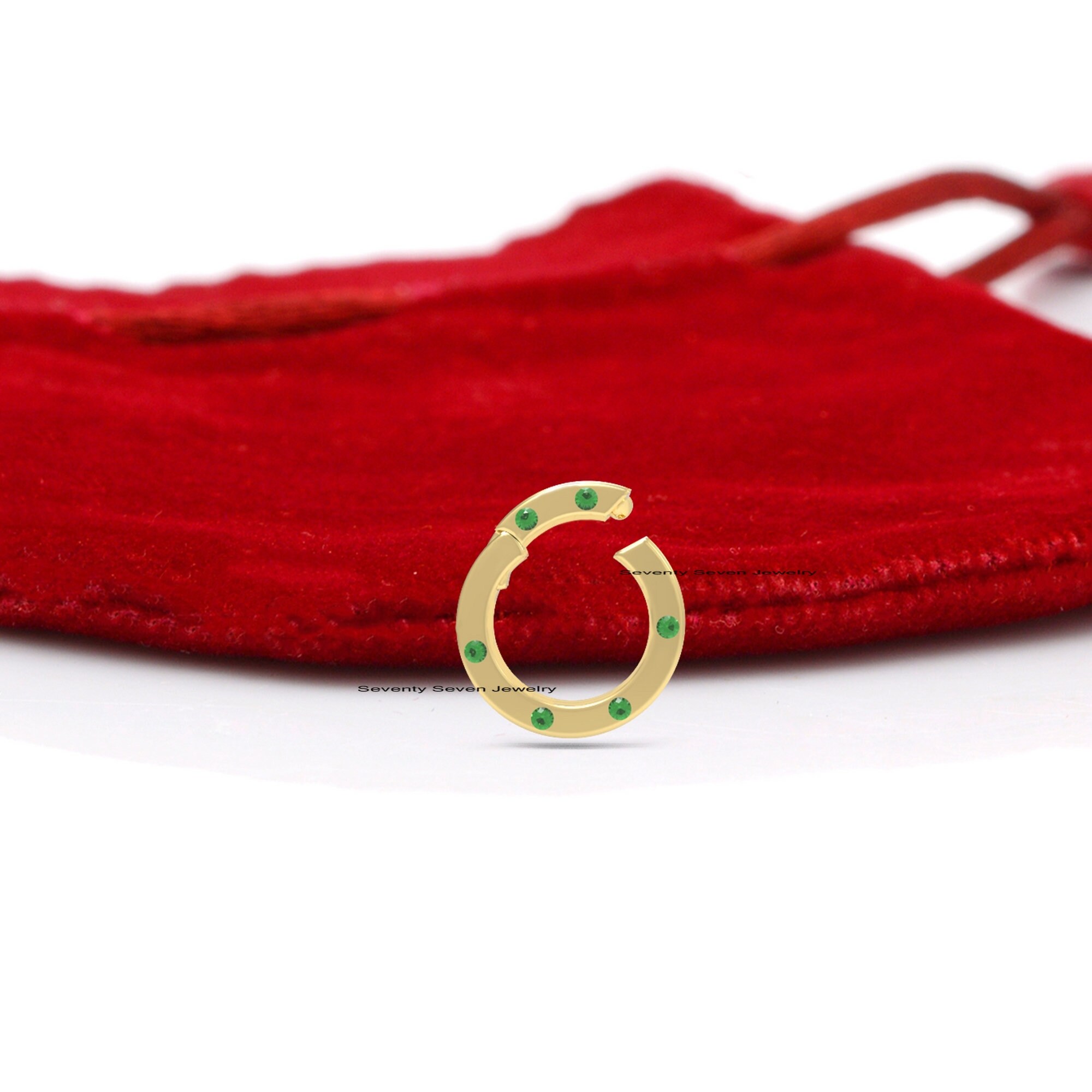 925 Silver Diamond Circle Charm Enhancer: Round Push Lock Pendant (10 MM) - View 5 - Seventy Seven Jewelry | SKU: SSMJP976-SL 925 Silver Diamond Circle Charm Enhancer: Round Push Lock Pendant (10 MM) - View 5 - Seventy Seven Jewelry | SKU: SSMJP976-SL