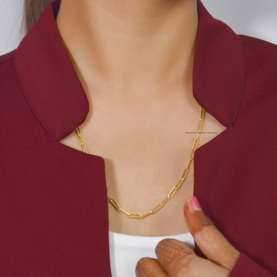9k Gold Paperclip Chain Necklace 9k Gold Chain Wholesale 9k