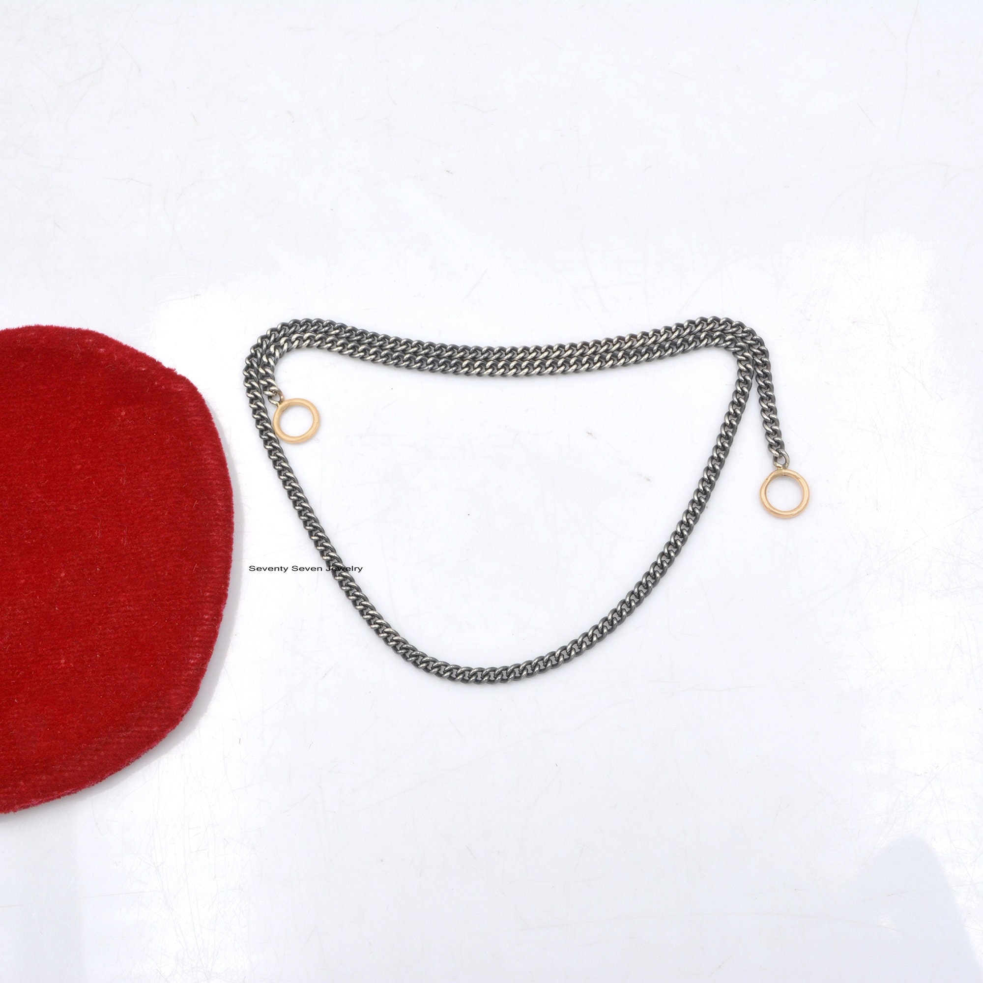 Handmade 925 Silver Curb Chain Necklace: 3MM Link, Carabiner Lock - View 2 - Seventy Seven Jewelry | SKU: SSG17-SLOXYG-16I-V Handmade 925 Silver Curb Chain Necklace: 3MM Link, Carabiner Lock - View 2 - Seventy Seven Jewelry | SKU: SSG17-SLOXYG-16I-V