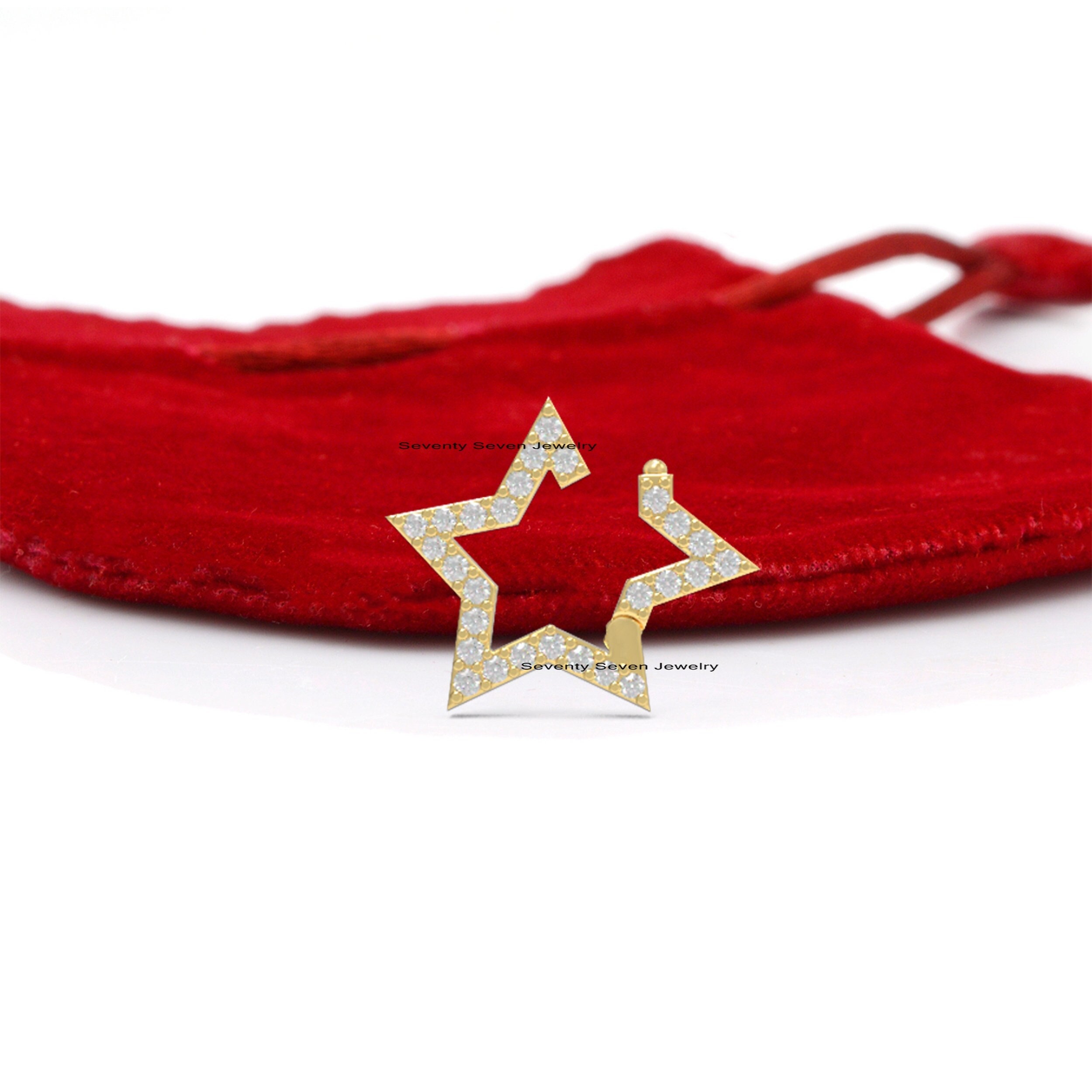 14k Gold Star Charm Enhancer, Gemstone Holder, Diamond - View 3 - Seventy Seven Jewelry | SKU: SSMJH722-14KYGBSP,SSMJH722-14K 14k Gold Star Charm Enhancer, Gemstone Holder, Diamond - View 3 - Seventy Seven Jewelry | SKU: SSMJH722-14KYGBSP,SSMJH722-14K