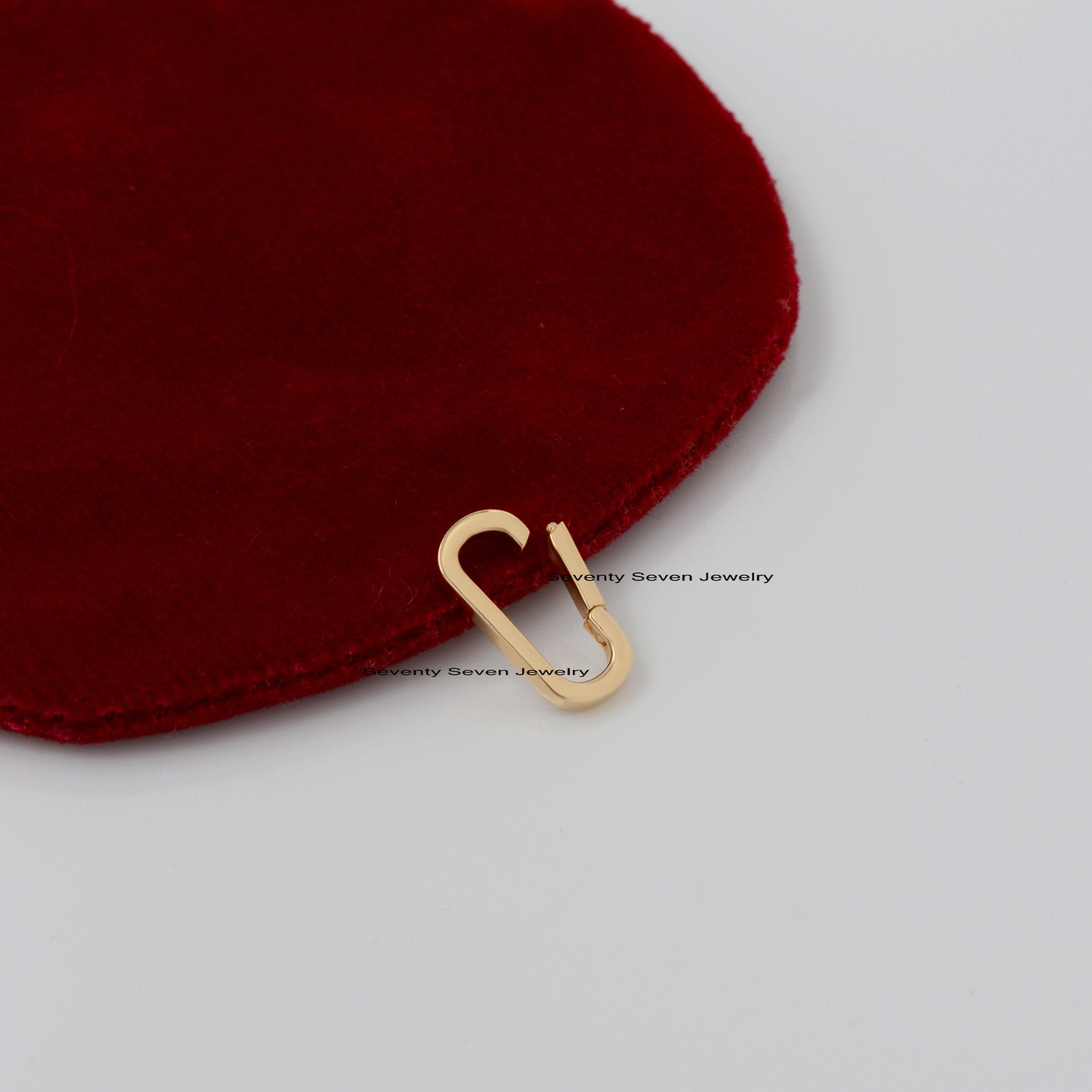 14K Gold Charm Enhancer Link Lock - Oval Clasp Holder (15x7 MM) - View 3 - Seventy Seven Jewelry | SKU: SSMJH445-14KYG-2026 14K Gold Charm Enhancer Link Lock - Oval Clasp Holder (15x7 MM) - View 3 - Seventy Seven Jewelry | SKU: SSMJH445-14KYG-2026