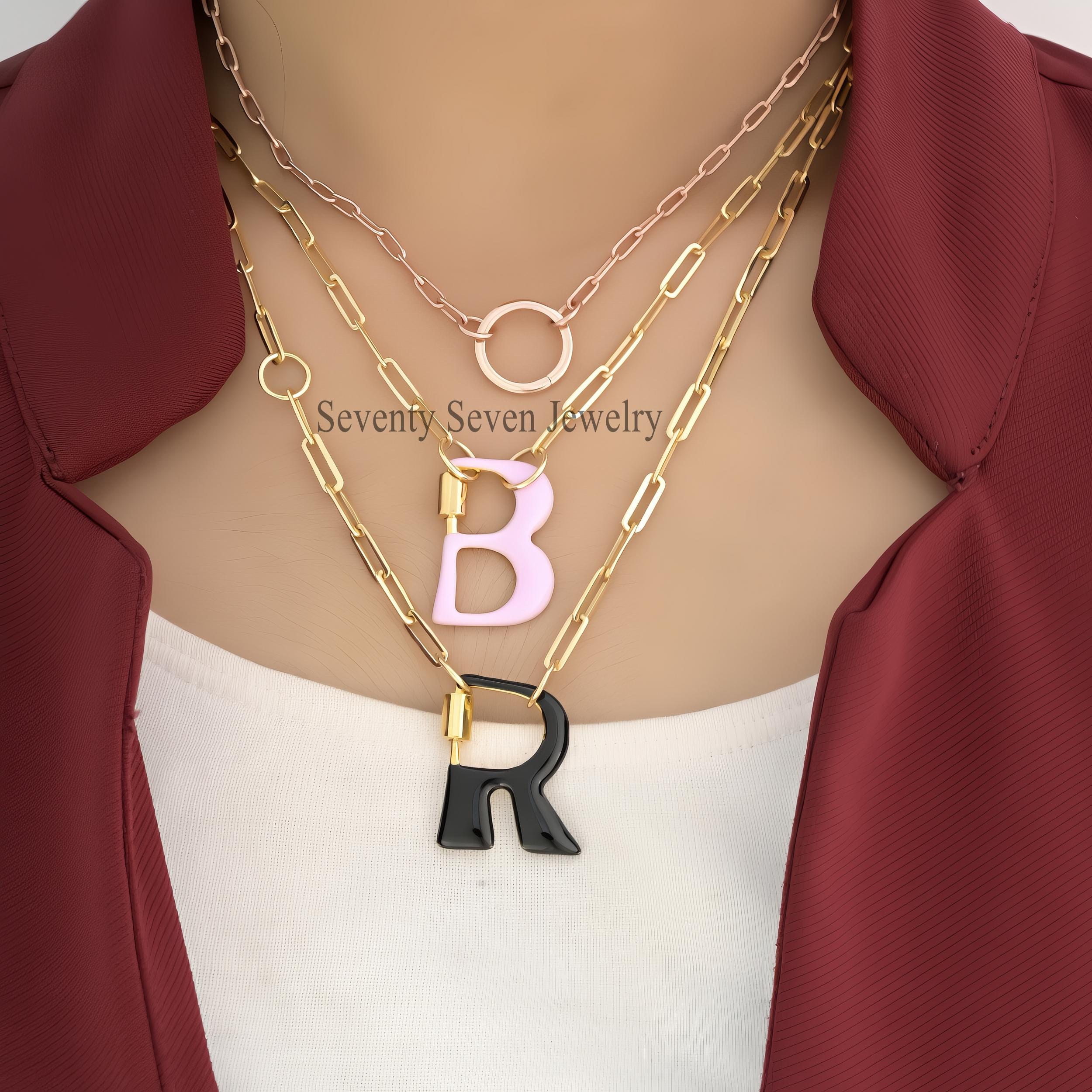 14K Gold Circle Charm Holder Pendant, Push Lock - View 2 - Seventy Seven Jewelry | SKU: SSMJH447-14KYG-2026 14K Gold Circle Charm Holder Pendant, Push Lock - View 2 - Seventy Seven Jewelry | SKU: SSMJH447-14KYG-2026