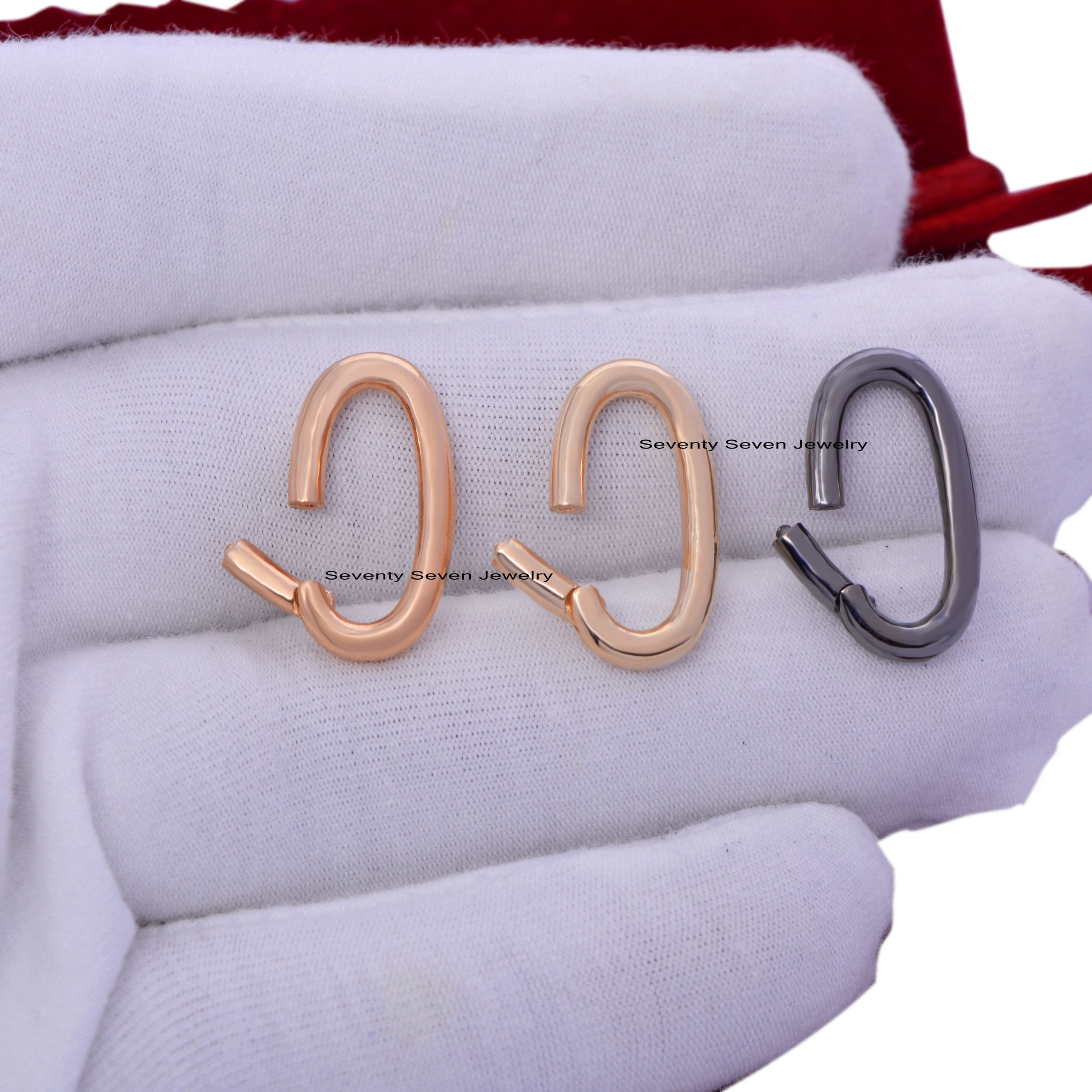 14k Gold Oval Charm Holder: Enhancer Link Lock (20x10 MM) - View 6 - Seventy Seven Jewelry | SKU: SSMJH75-14KYG-20265 14k Gold Oval Charm Holder: Enhancer Link Lock (20x10 MM) - View 6 - Seventy Seven Jewelry | SKU: SSMJH75-14KYG-20265
