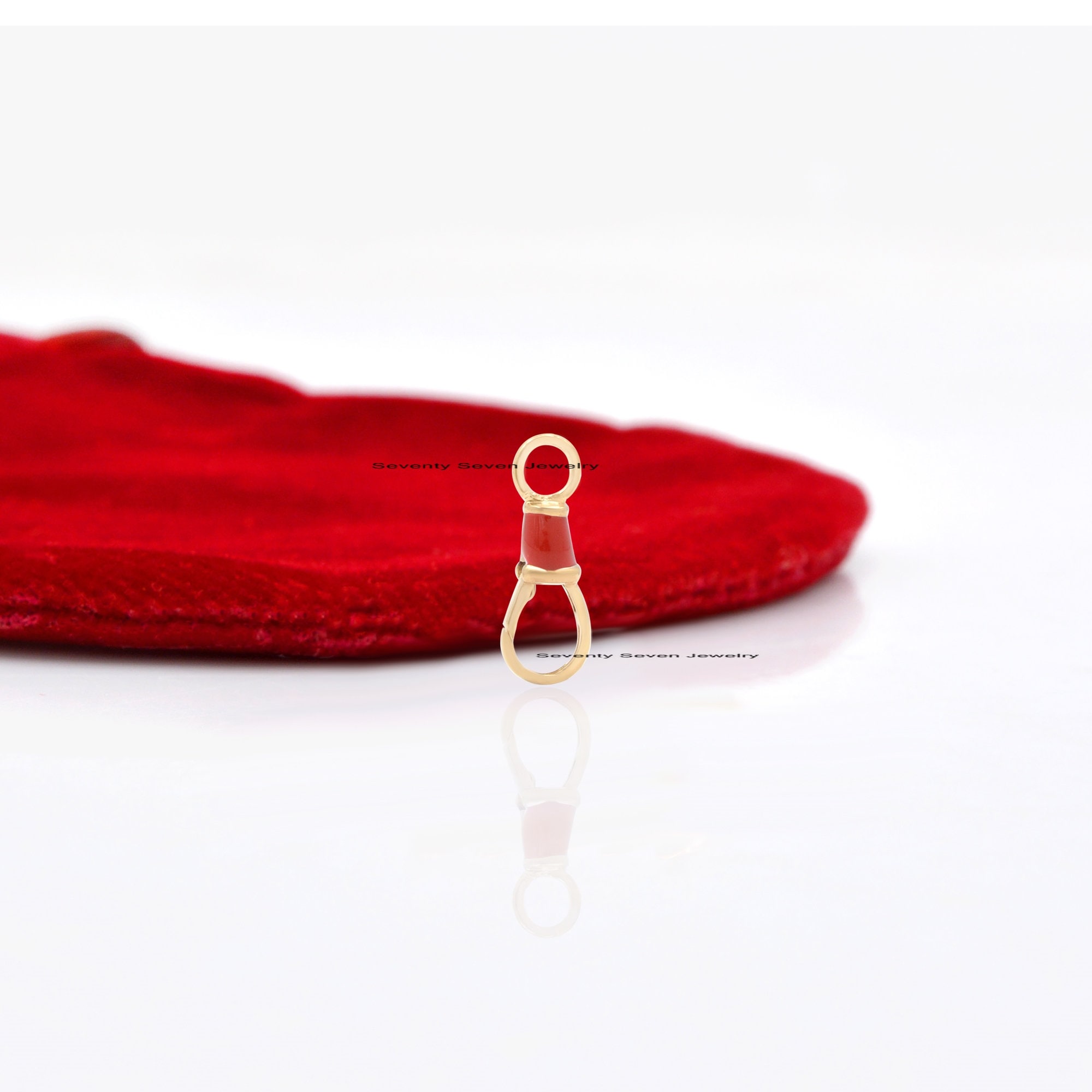925 Silver Enamel Swivel Lock: Handmade Pendant Clasp (20x8 MM) - View 4 - Seventy Seven Jewelry | SKU: SSMJF09-SLYG-2026,SSM 925 Silver Enamel Swivel Lock: Handmade Pendant Clasp (20x8 MM) - View 4 - Seventy Seven Jewelry | SKU: SSMJF09-SLYG-2026,SSM