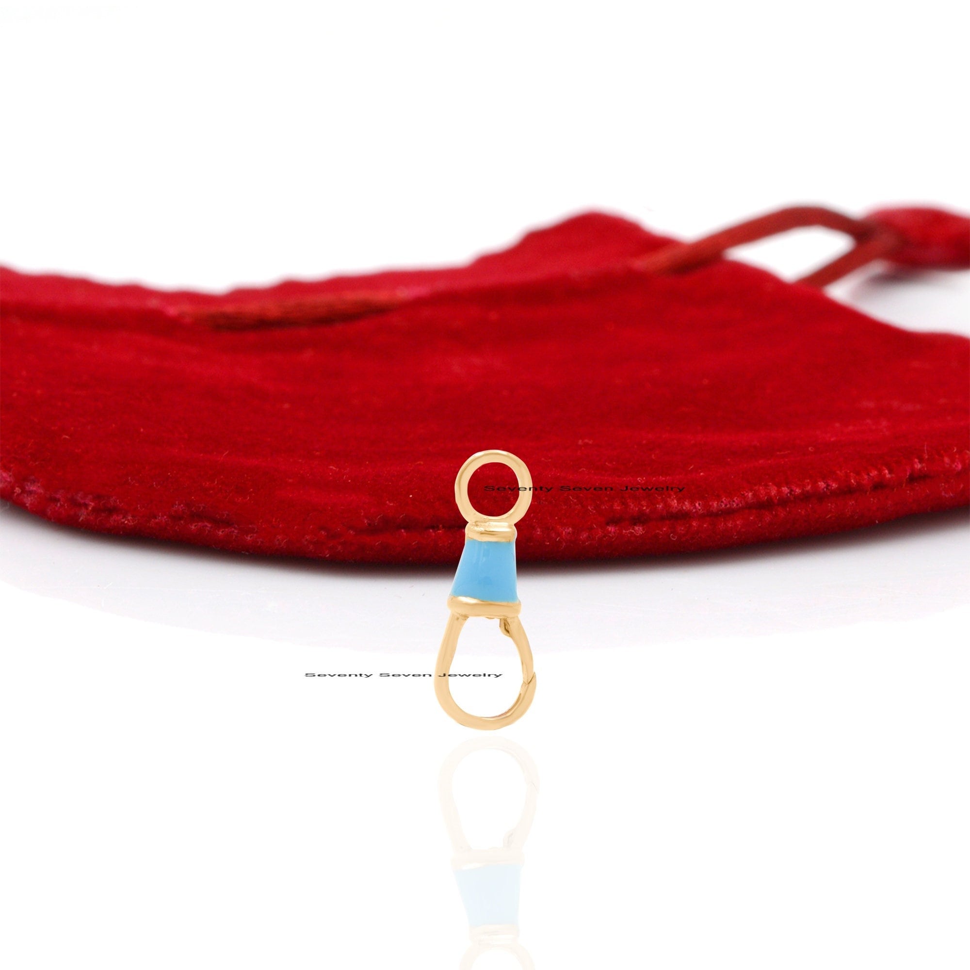 925 Silver Enamel Swivel Lock: Handmade Pendant Clasp (20x8 MM) - View 3 - Seventy Seven Jewelry | SKU: SSMJF09-SLYG-2026,SSM 925 Silver Enamel Swivel Lock: Handmade Pendant Clasp (20x8 MM) - View 3 - Seventy Seven Jewelry | SKU: SSMJF09-SLYG-2026,SSM