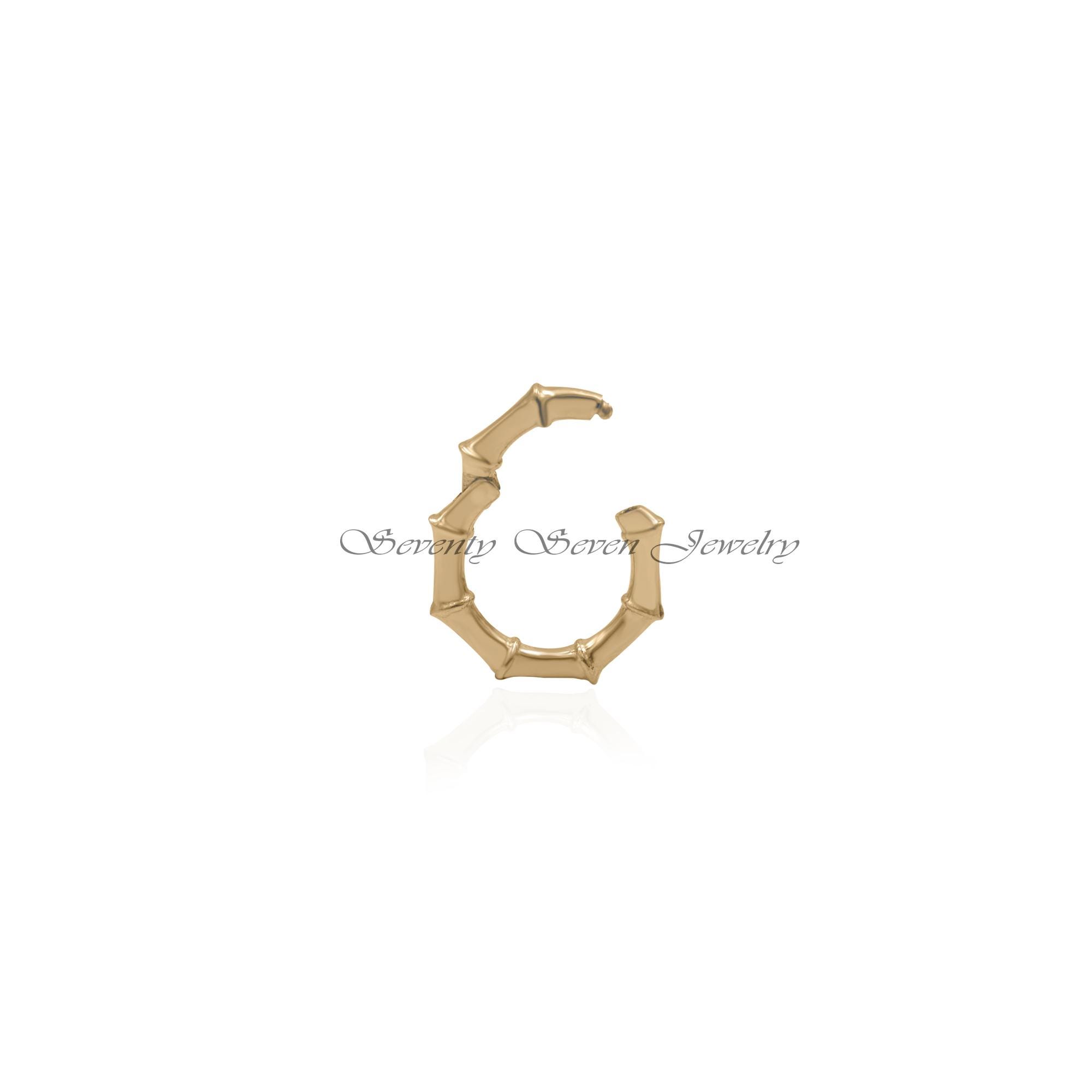 14k Gold Bamboo Charm Enhancer: Round Circle Connector (14mm) - View 7 - Seventy Seven Jewelry | SKU: SSMJH936-14KYG-14M-2026 14k Gold Bamboo Charm Enhancer: Round Circle Connector (14mm) - View 7 - Seventy Seven Jewelry | SKU: SSMJH936-14KYG-14M-2026
