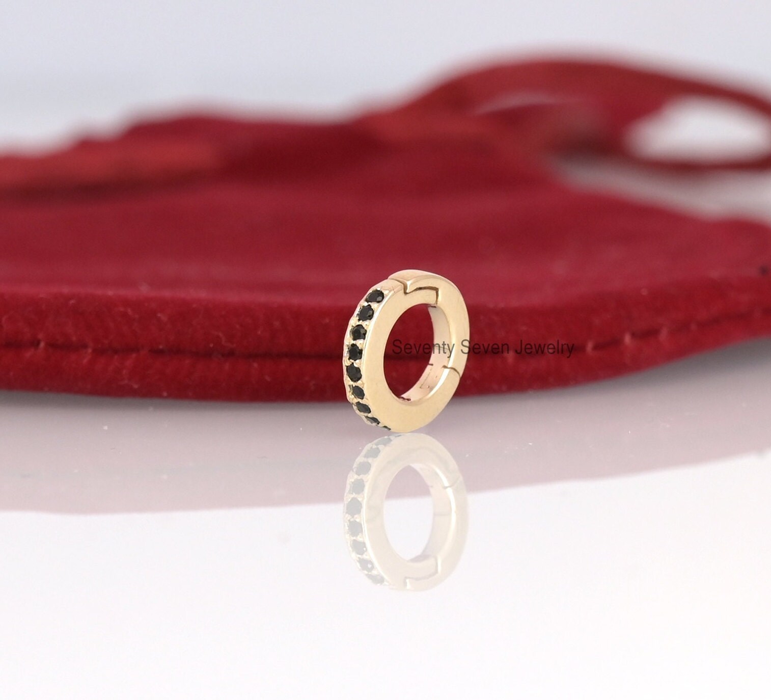 14k Gold Diamond Enhancer Pendant: Pave Charms Holder, Oval Circle - View 5 - Seventy Seven Jewelry | SKU: SSMJP686-14KYGTQ,S 14k Gold Diamond Enhancer Pendant: Pave Charms Holder, Oval Circle - View 5 - Seventy Seven Jewelry | SKU: SSMJP686-14KYGTQ,S