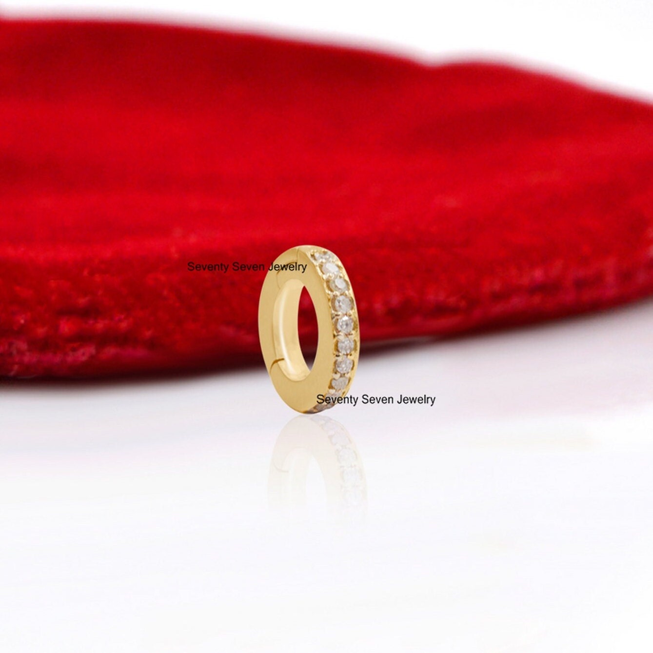 14k Gold Diamond Enhancer Pendant: Pave Charms Holder, Oval Circle - View 7 - Seventy Seven Jewelry | SKU: SSMJP686-14KYGTQ,S 14k Gold Diamond Enhancer Pendant: Pave Charms Holder, Oval Circle - View 7 - Seventy Seven Jewelry | SKU: SSMJP686-14KYGTQ,S