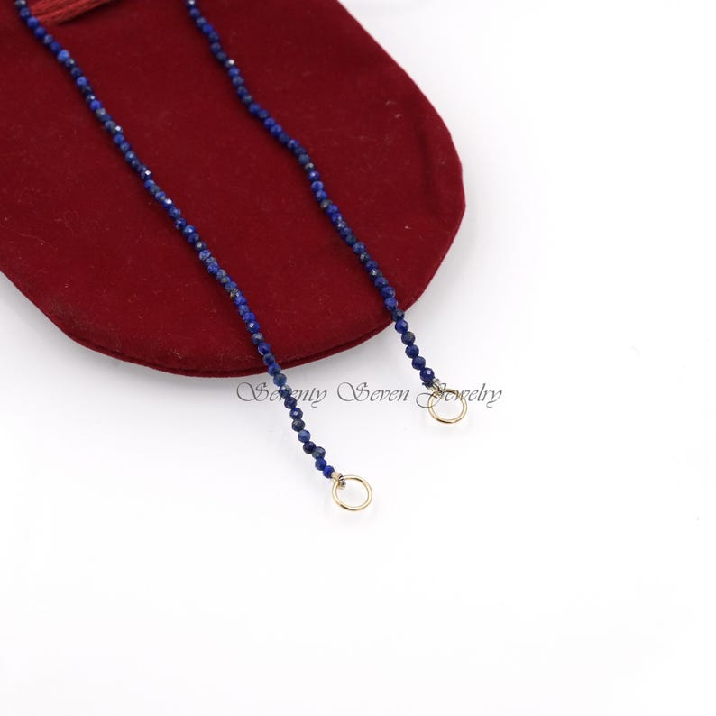 14k Gold Bead Necklace: Enhancer Carabiner Chain image 13