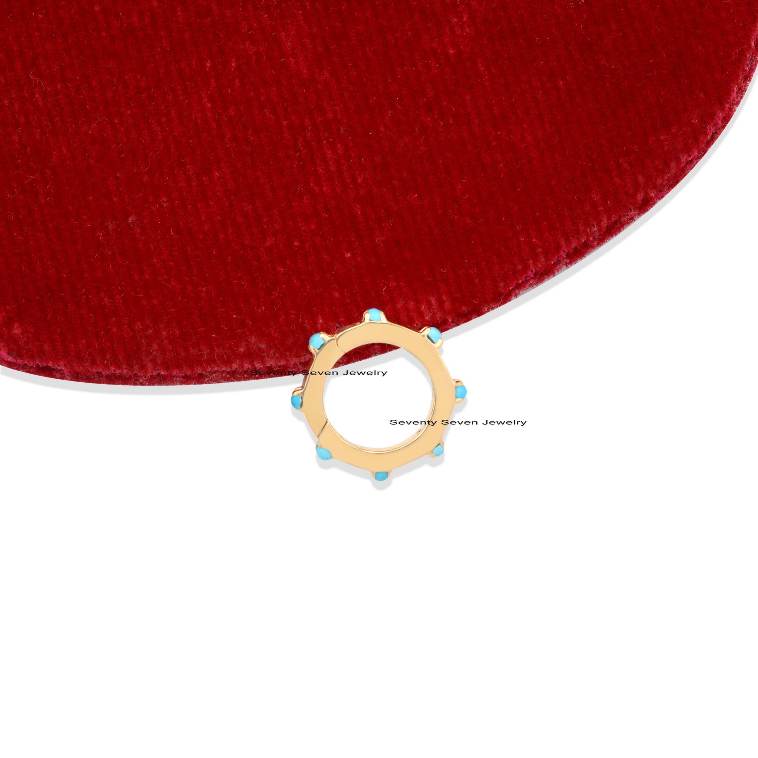Turquoise Charm Holder: 925 Silver Round Enhancer (12 MM) - View 3 - Seventy Seven Jewelry | SKU: SSMJH529-SLYGTQ-2/2026,SSMJ Turquoise Charm Holder: 925 Silver Round Enhancer (12 MM) - View 3 - Seventy Seven Jewelry | SKU: SSMJH529-SLYGTQ-2/2026,SSMJ