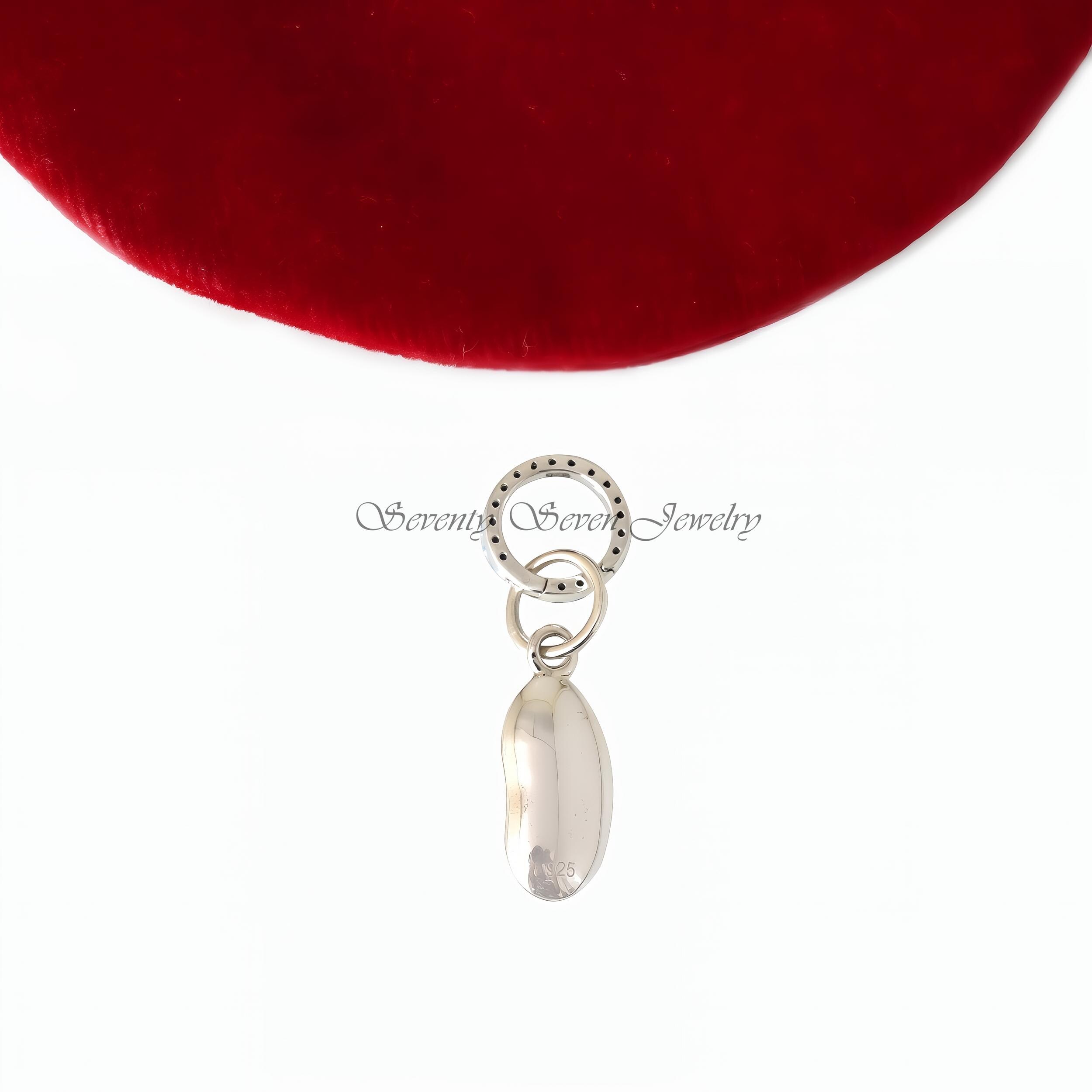 Sterling Silver Kidney Bean Pendant: Turquoise Charm Holder - View 4 - Seventy Seven Jewelry | SKU: SSMJP426-SLYGTQ-2026,SSMJ Sterling Silver Kidney Bean Pendant: Turquoise Charm Holder - View 4 - Seventy Seven Jewelry | SKU: SSMJP426-SLYGTQ-2026,SSMJ