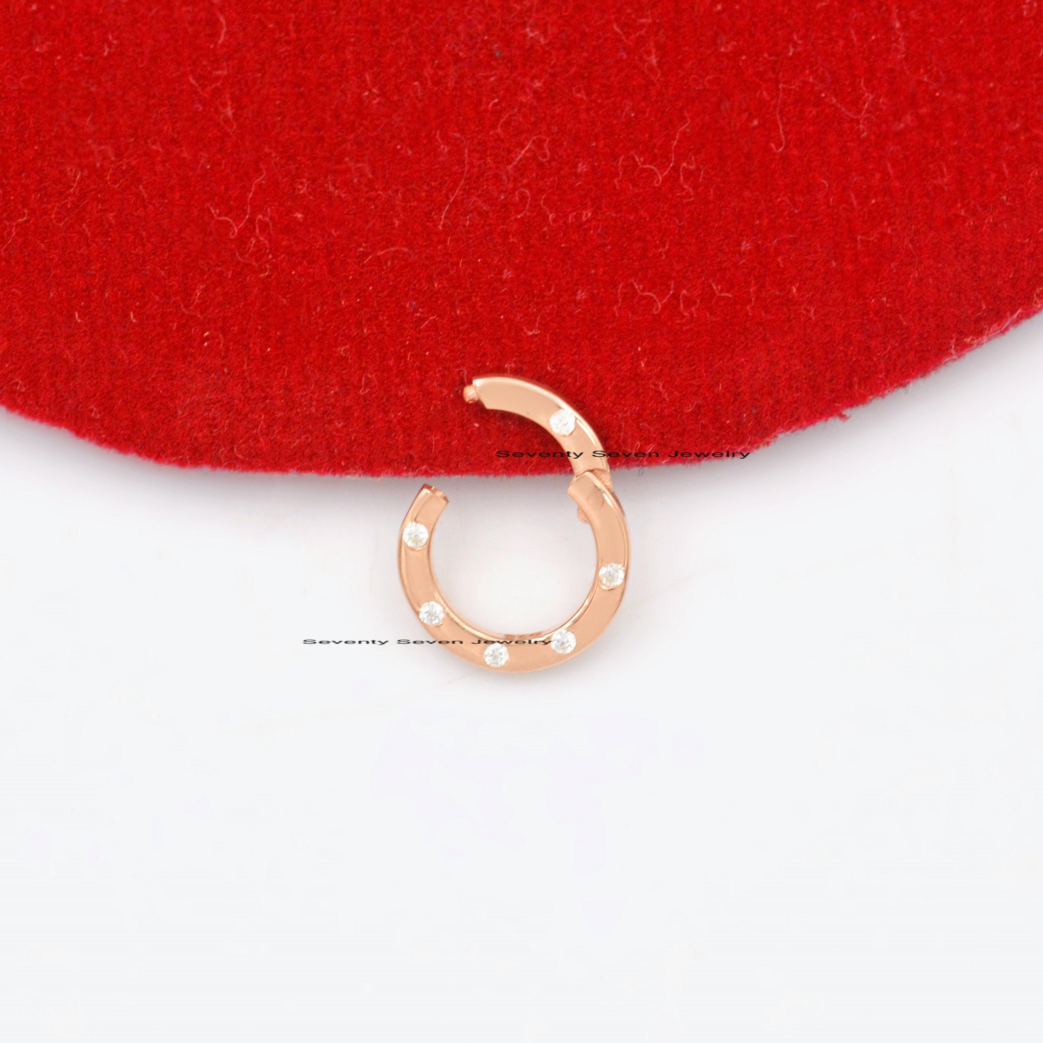 14k Gold Round Charm Holder, Gemstone Circle Enhancer Link, Clicker Lock - View 7 - Seventy Seven Jewelry | SKU: SSMJH976-14K 14k Gold Round Charm Holder, Gemstone Circle Enhancer Link, Clicker Lock - View 7 - Seventy Seven Jewelry | SKU: SSMJH976-14K