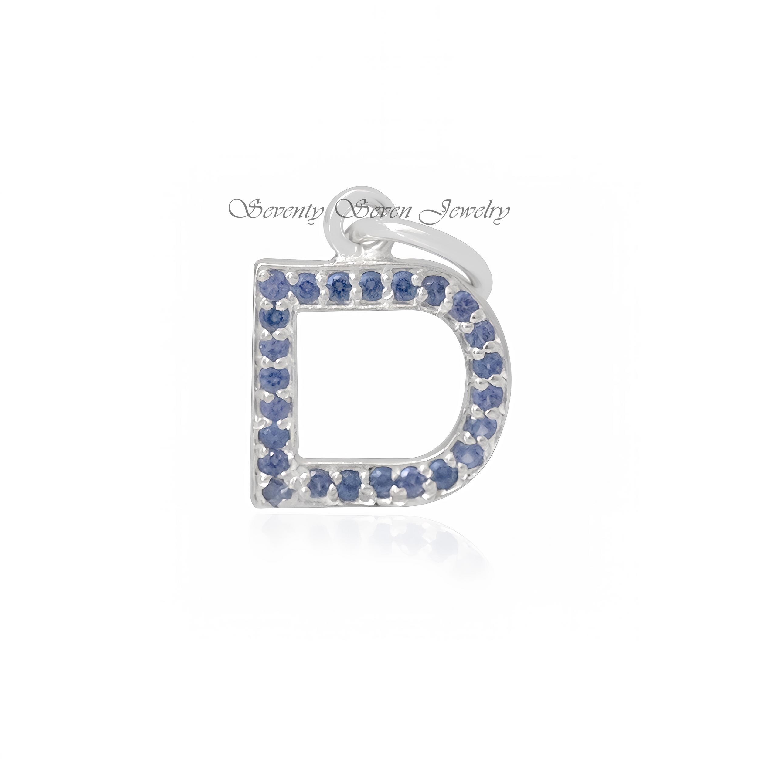925 Silver Gemstone Letter Charm Pendant: Custom Alphabet - View 6 - Seventy Seven Jewelry | SKU: SSMJP665-SLYGMG-F-2026 925 Silver Gemstone Letter Charm Pendant: Custom Alphabet - View 6 - Seventy Seven Jewelry | SKU: SSMJP665-SLYGMG-F-2026