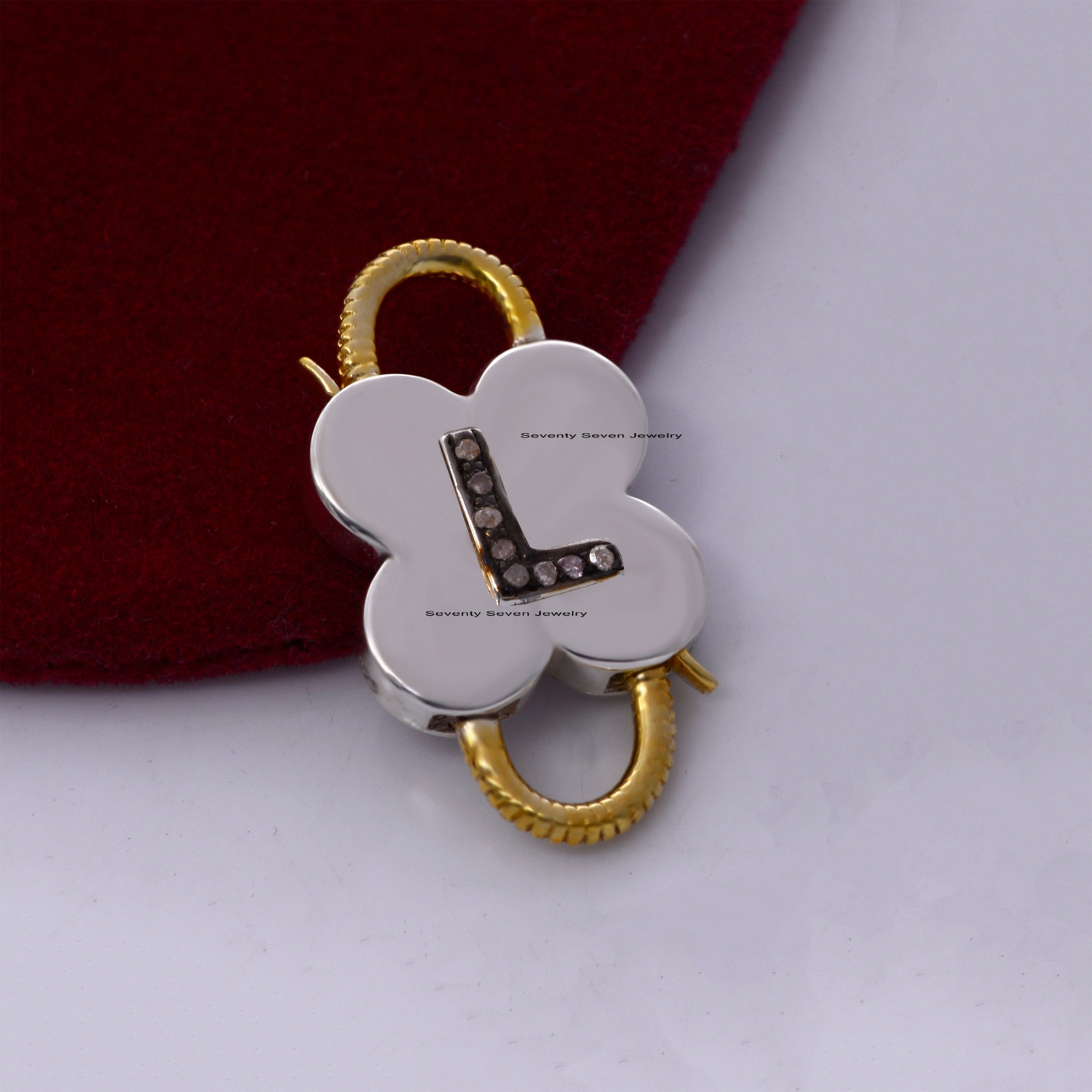 925 Silver Initial Padlock: Pave Diamond Letter Pendant - View 7 - Seventy Seven Jewelry | SKU: SSMJP25-SLYGRHDI-D-2026 925 Silver Initial Padlock: Pave Diamond Letter Pendant - View 7 - Seventy Seven Jewelry | SKU: SSMJP25-SLYGRHDI-D-2026