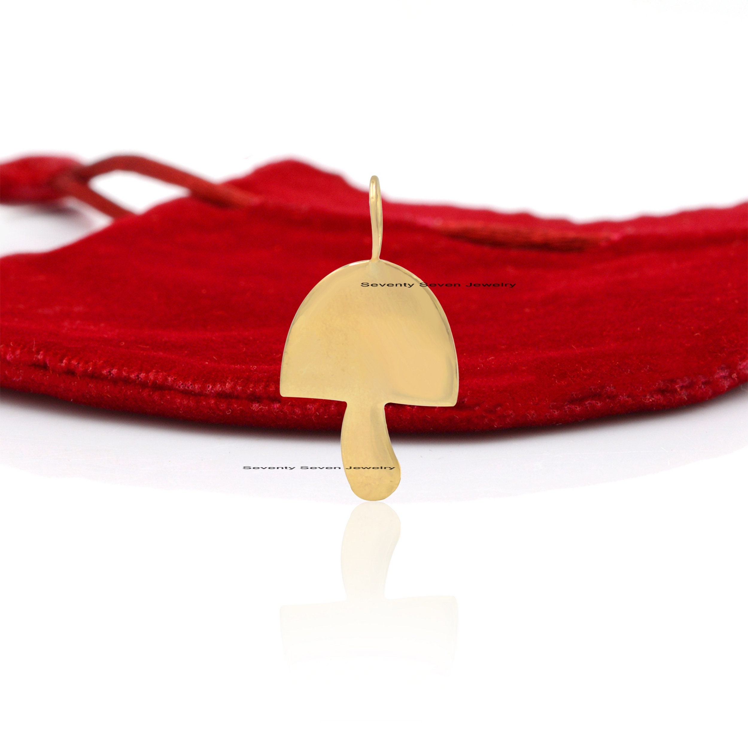 Handmade Sterling Silver Mushroom Pendant: Gemstone Charm Jewelry - View 7 - Seventy Seven Jewelry | SKU: SSMJP902-SLYGMTELB- Handmade Sterling Silver Mushroom Pendant: Gemstone Charm Jewelry - View 7 - Seventy Seven Jewelry | SKU: SSMJP902-SLYGMTELB-