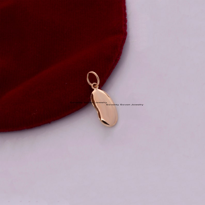 14K Gold Kidney Bean Charms Minimalist Beans Charm Bean Etsy