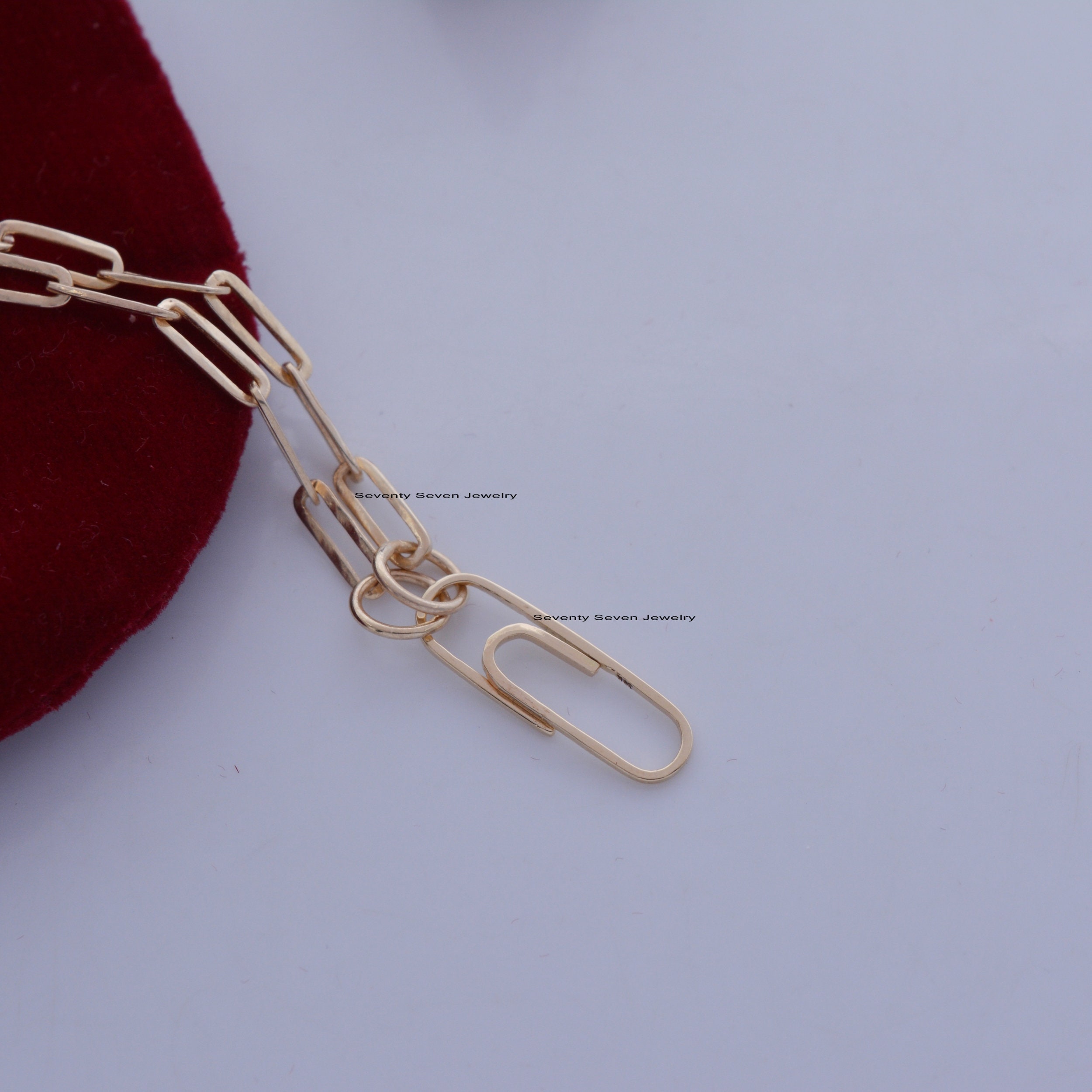 925 Silver Paperclip Enhancer Necklace: Thick Link Charm Holder - View 4 - Seventy Seven Jewelry | SKU: SSMJH564-SLYG-2/2026 925 Silver Paperclip Enhancer Necklace: Thick Link Charm Holder - View 4 - Seventy Seven Jewelry | SKU: SSMJH564-SLYG-2/2026