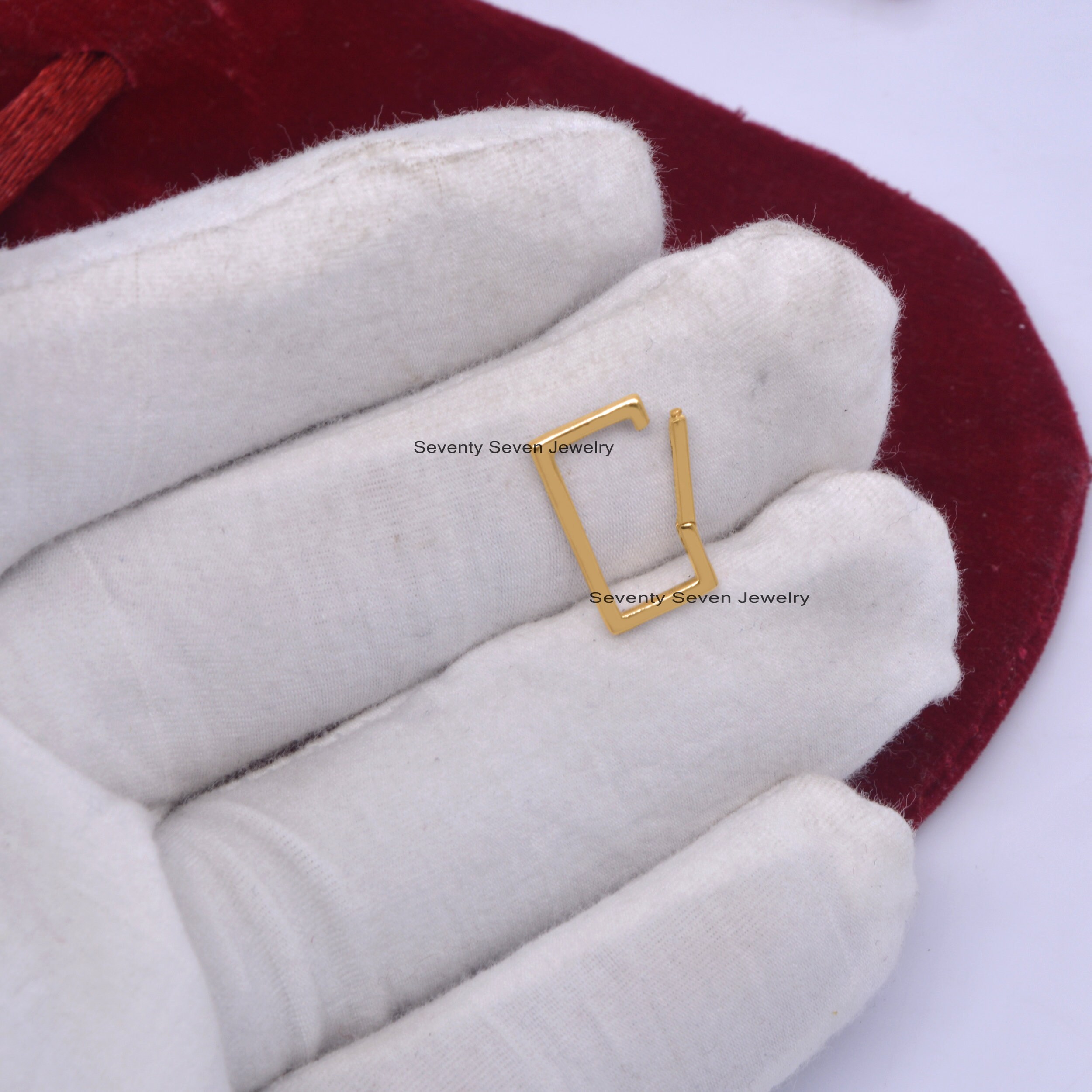 925 Silver Rectangle Charm Holder: Square Enhancer Lock (15*9 MM) - View 5 - Seventy Seven Jewelry | SKU: SSMJP452-SLYG-2026 925 Silver Rectangle Charm Holder: Square Enhancer Lock (15*9 MM) - View 5 - Seventy Seven Jewelry | SKU: SSMJP452-SLYG-2026