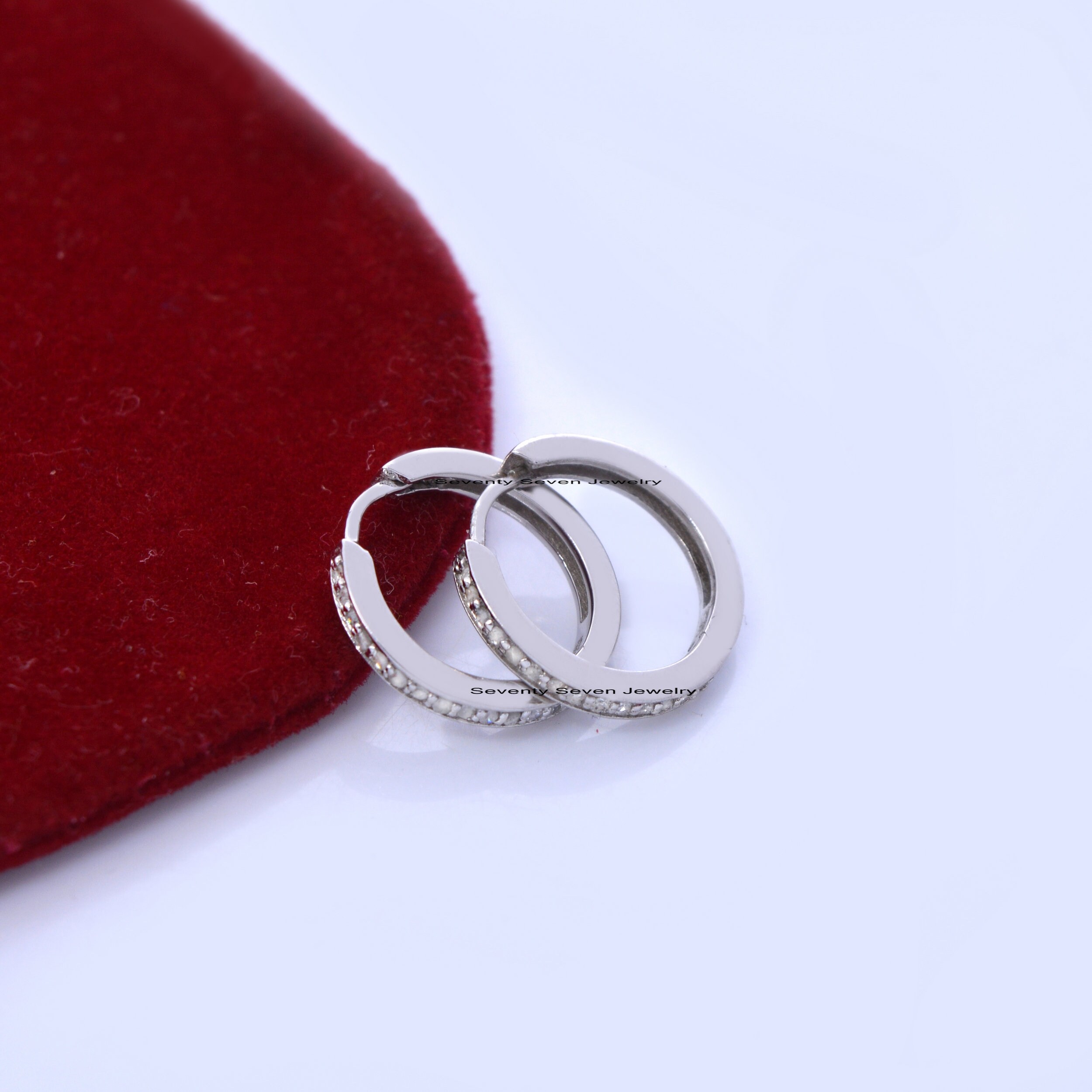 Silver Turquoise Hoop Earrings, Dainty Gemstone Huggies - View 6 - Seventy Seven Jewelry | SKU: SSMJE302-SLYGDI-2026 Silver Turquoise Hoop Earrings, Dainty Gemstone Huggies - View 6 - Seventy Seven Jewelry | SKU: SSMJE302-SLYGDI-2026