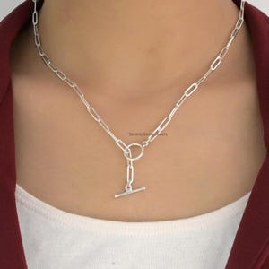 925 Sterling Silver Toggle Clasp Necklace