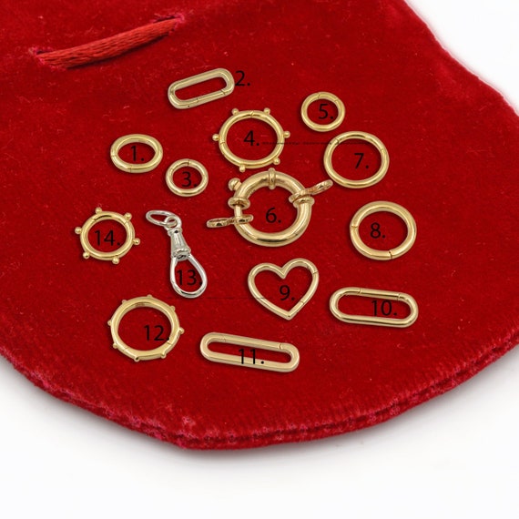 14K Gold Charm Holder Gold Enhancer Charm Holder Gold Etsy