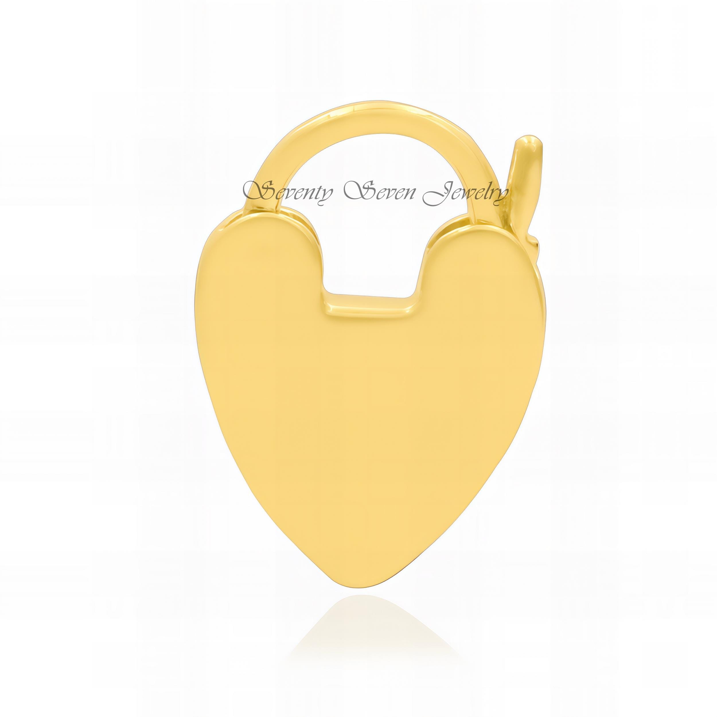 Dainty Heart Padlock Necklace, 925 Sterling Silver, Openable Lock - View 2 - Seventy Seven Jewelry | SKU: SSMJP48-SLRH-G6A-18 Dainty Heart Padlock Necklace, 925 Sterling Silver, Openable Lock - View 2 - Seventy Seven Jewelry | SKU: SSMJP48-SLRH-G6A-18