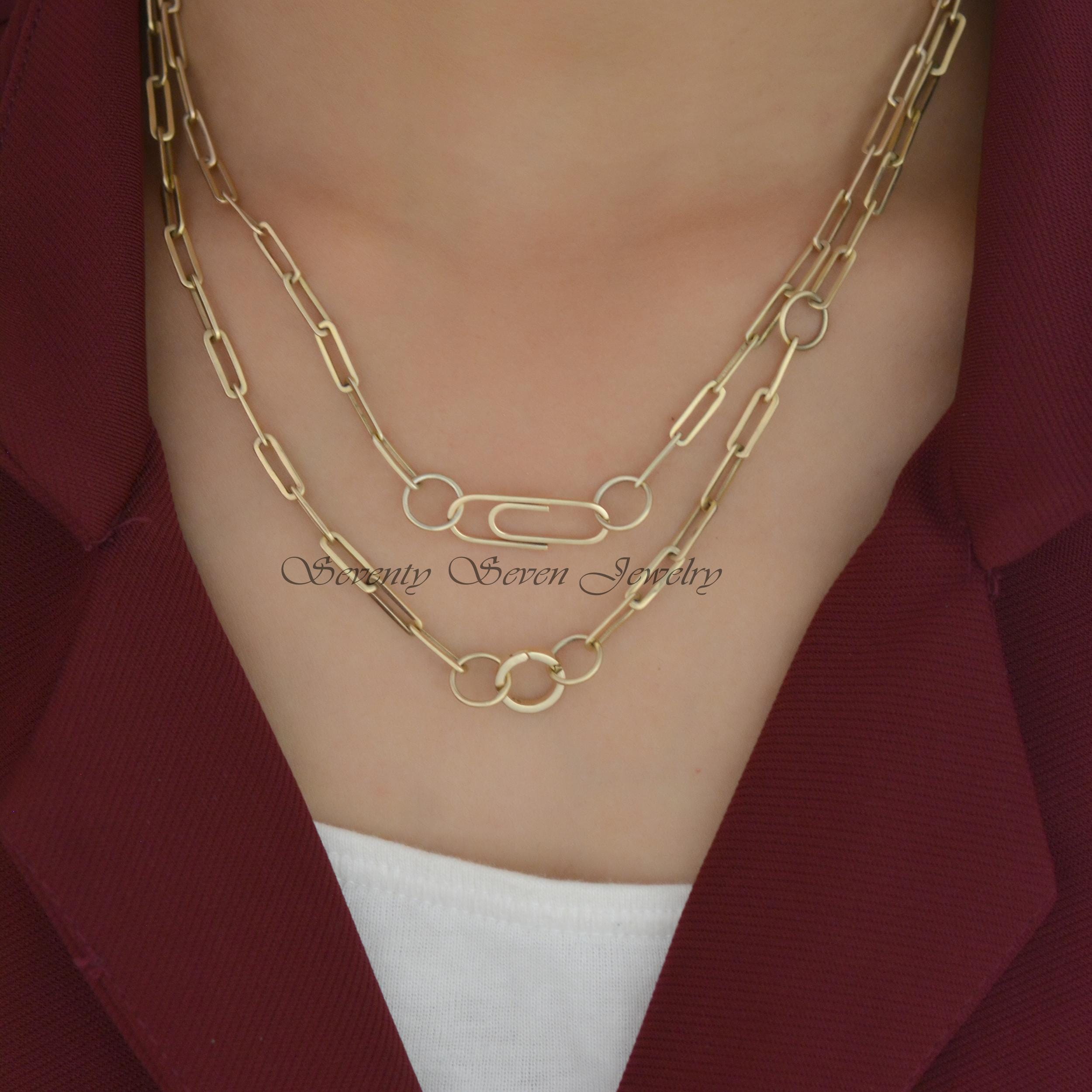 14K Gold Chain Enhancer: Durable Charm Lock, Thick Link - View 2 - Seventy Seven Jewelry | SKU: SSMJH564-14KYG-2026,SSMJP564- 14K Gold Chain Enhancer: Durable Charm Lock, Thick Link - View 2 - Seventy Seven Jewelry | SKU: SSMJH564-14KYG-2026,SSMJP564-