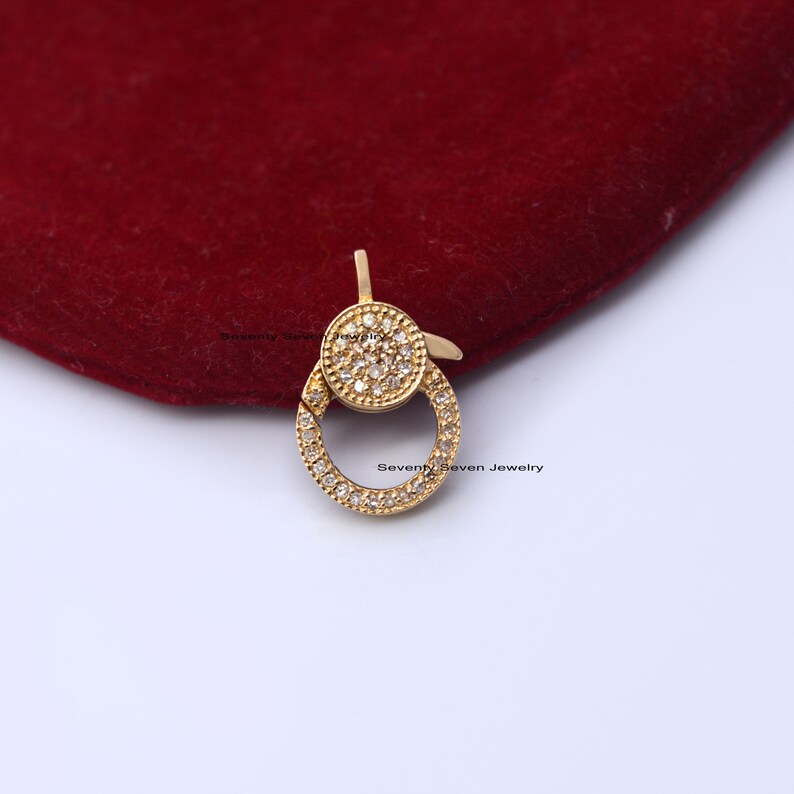 Lobster Clasp Lobster Jewelry 925 Silver Pave Diamond Lobster Lock Lobster Charm Holder Lobster lock finding Diamond Lobster Pendant