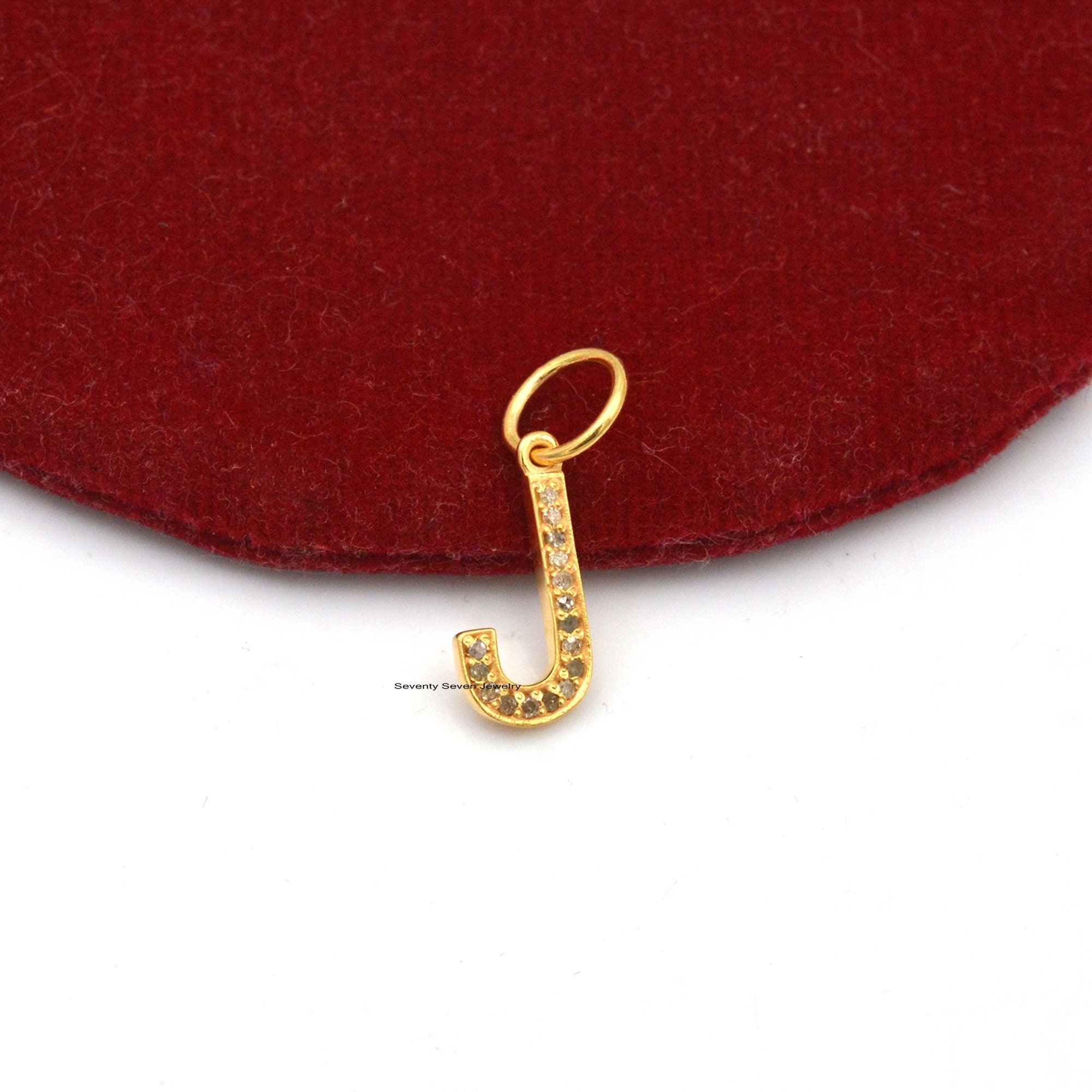 925 Silver Diamond Initial Letter Pendant - Personalized Charm - View 5 - Seventy Seven Jewelry | SKU: SSMJP665-SLYGDI-2026 925 Silver Diamond Initial Letter Pendant - Personalized Charm - View 5 - Seventy Seven Jewelry | SKU: SSMJP665-SLYGDI-2026