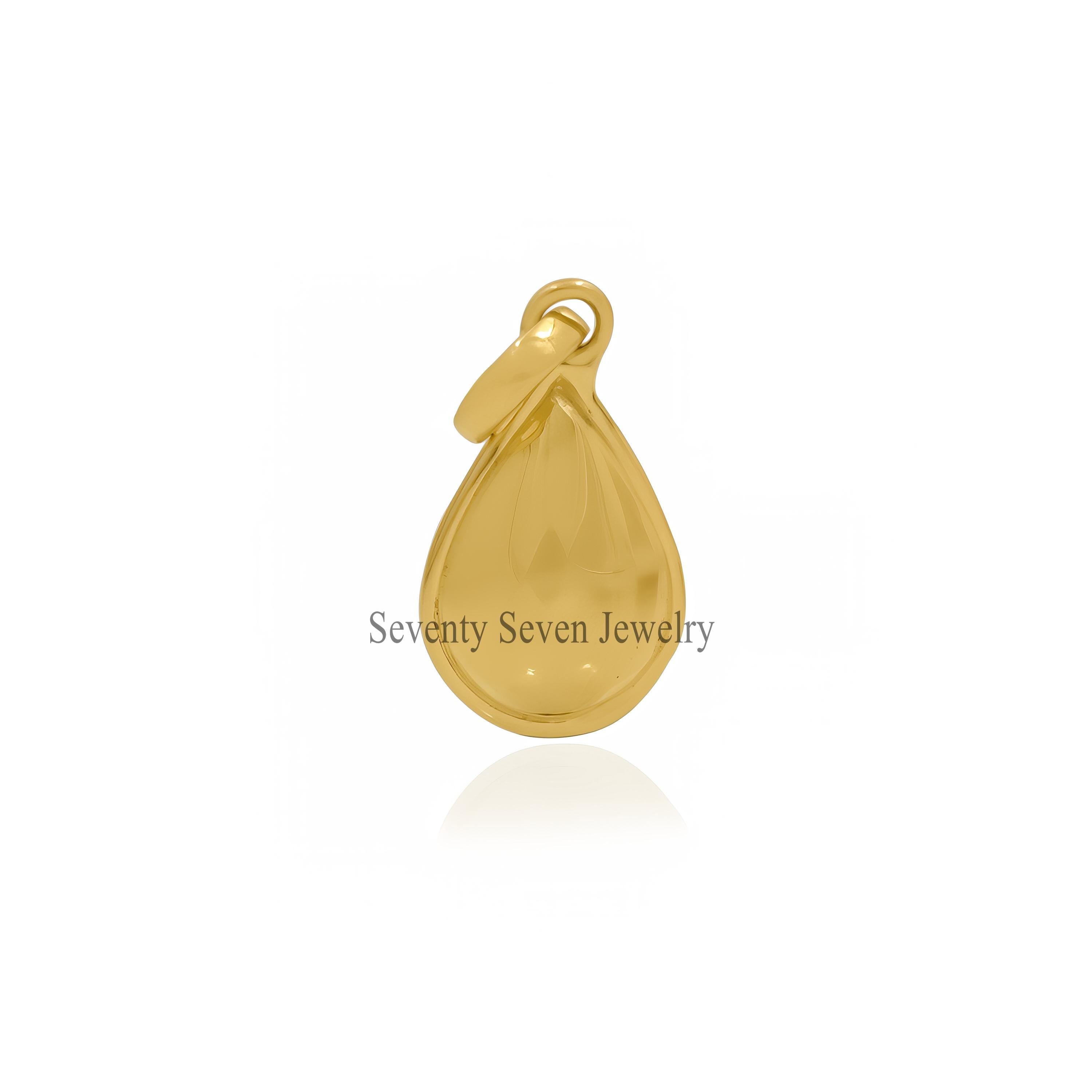 Gold Plated Teardrop Pendant: Sterling Silver Dainty Drop - View 6 - Seventy Seven Jewelry | SKU: SSMJP4503-SLYG-22M Gold Plated Teardrop Pendant: Sterling Silver Dainty Drop - View 6 - Seventy Seven Jewelry | SKU: SSMJP4503-SLYG-22M