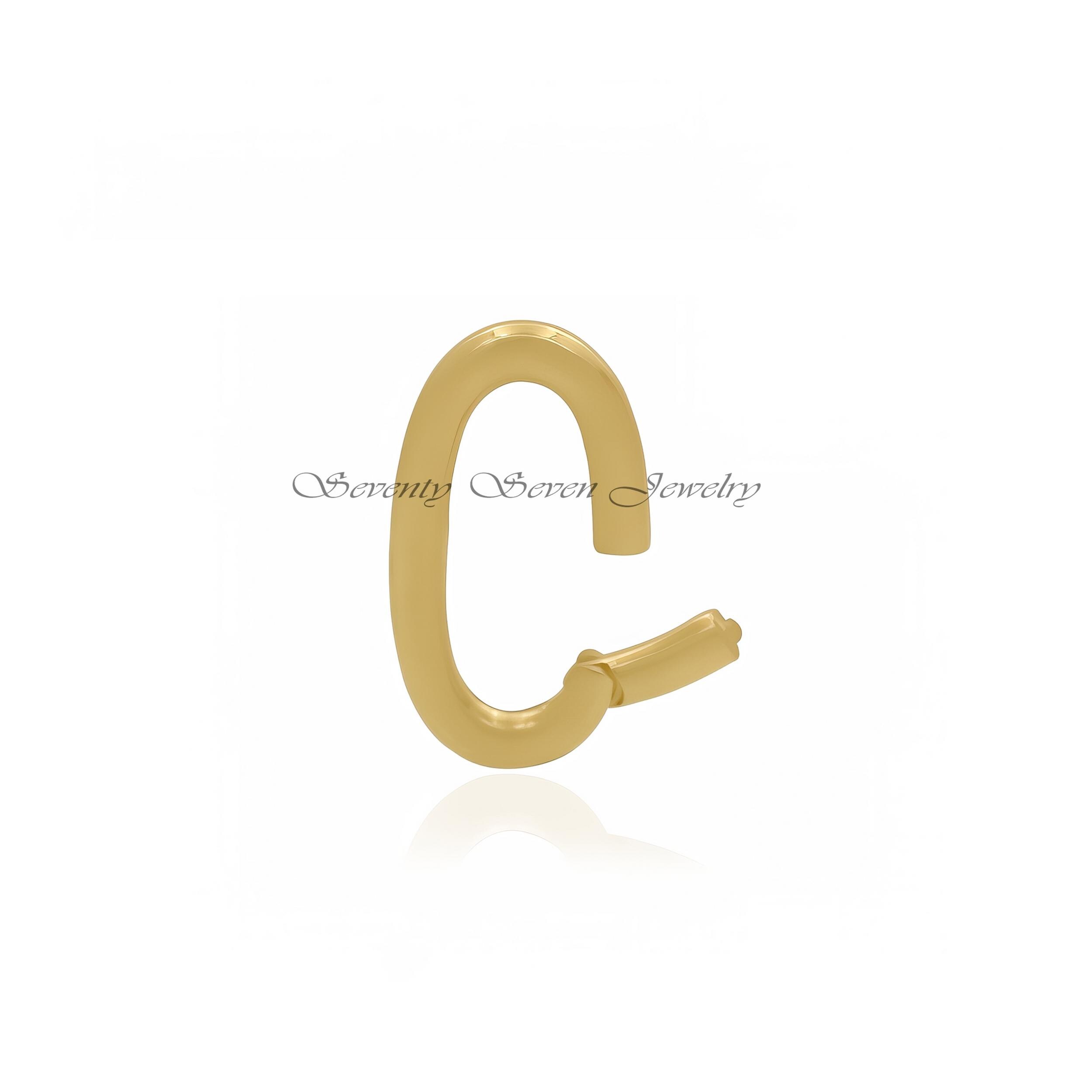 9k Gold Enhancer Lock: Charm Holder Connector - View 4 - Seventy Seven Jewelry | SKU: SSMJH75-9KYG-2026 9k Gold Enhancer Lock: Charm Holder Connector - View 4 - Seventy Seven Jewelry | SKU: SSMJH75-9KYG-2026