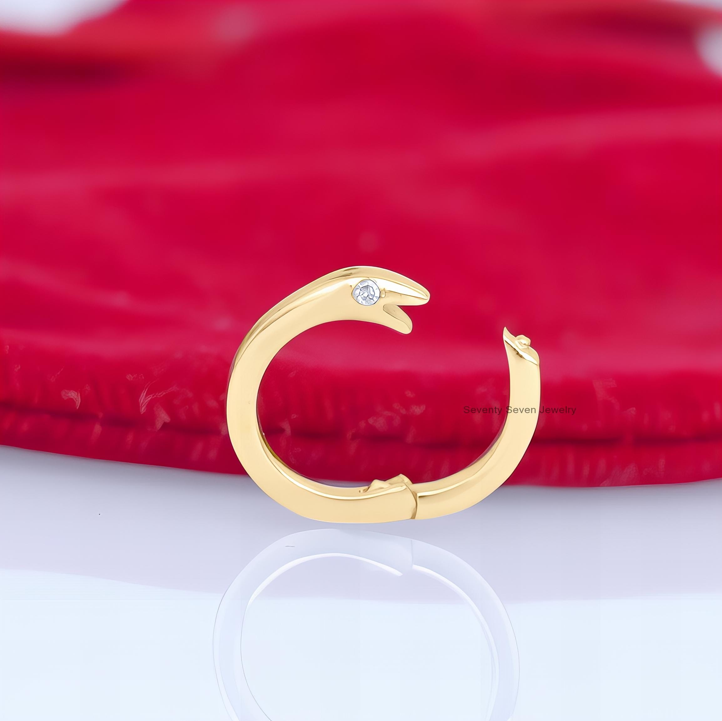 925 Silver Diamond Snake Charm Holder: Enhancer Link Lock - View 2 - Seventy Seven Jewelry | SKU: 77-SSMJP88-SLYGDI-17M,SSMJP 925 Silver Diamond Snake Charm Holder: Enhancer Link Lock - View 2 - Seventy Seven Jewelry | SKU: 77-SSMJP88-SLYGDI-17M,SSMJP