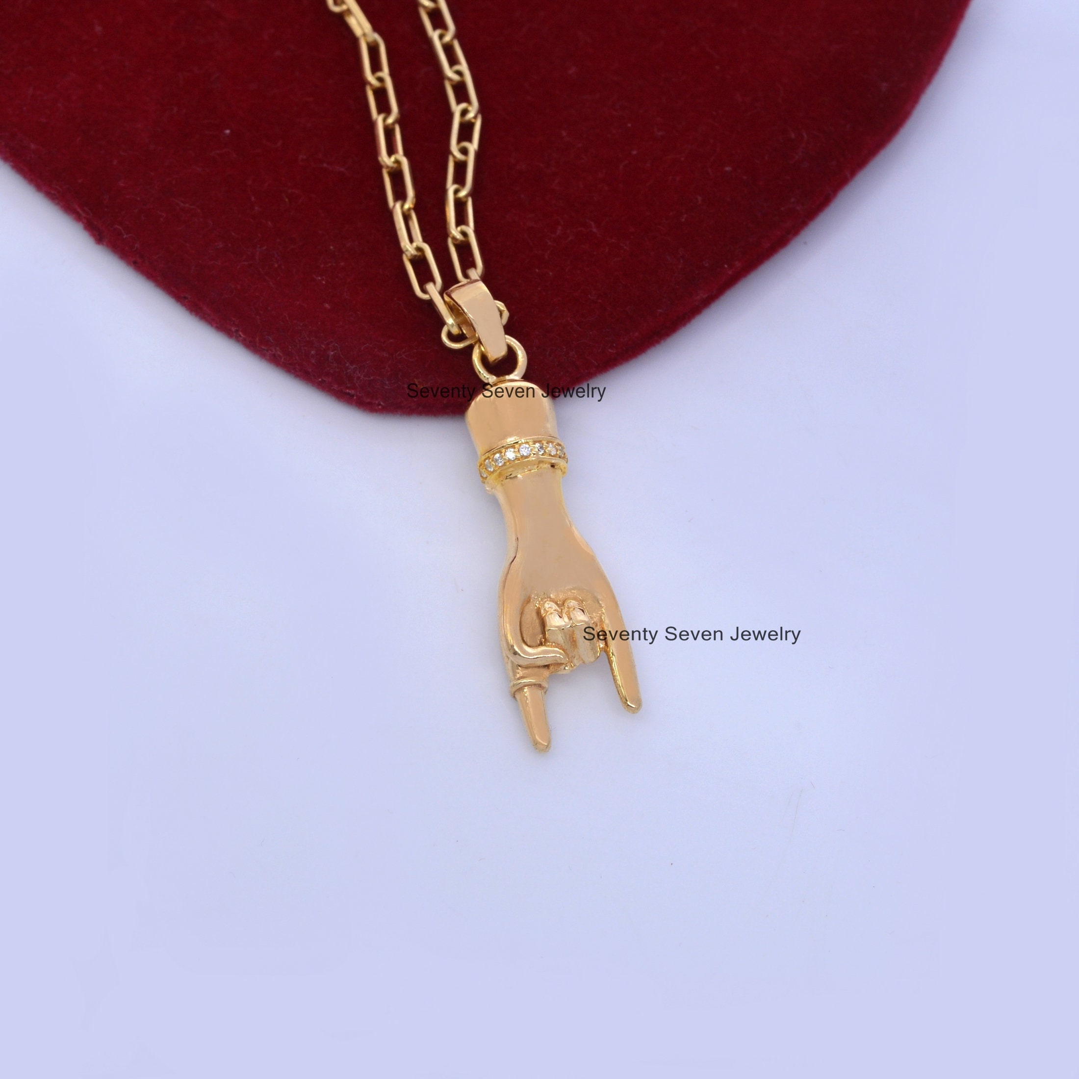 Sterling Silver Turquoise Figa Pendant: Mano Fico Charm - View 7 - Seventy Seven Jewelry | SKU: SSMJP17-SLYGDIBS-2026 Sterling Silver Turquoise Figa Pendant: Mano Fico Charm - View 7 - Seventy Seven Jewelry | SKU: SSMJP17-SLYGDIBS-2026