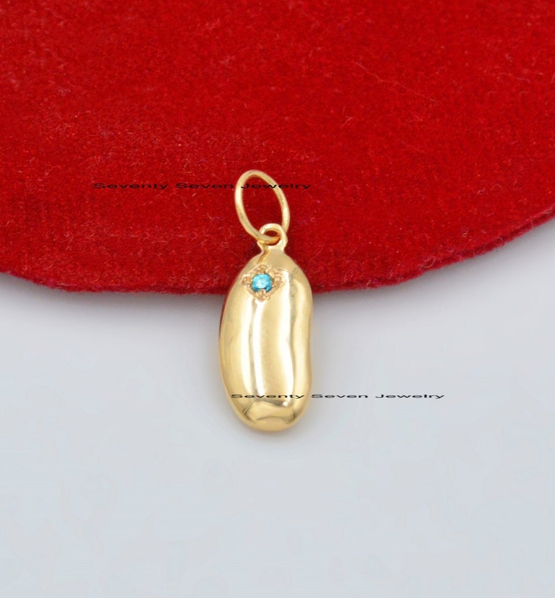 14K Gold Kidney Bean Charms Minimalist Beans Charm Bean Etsy