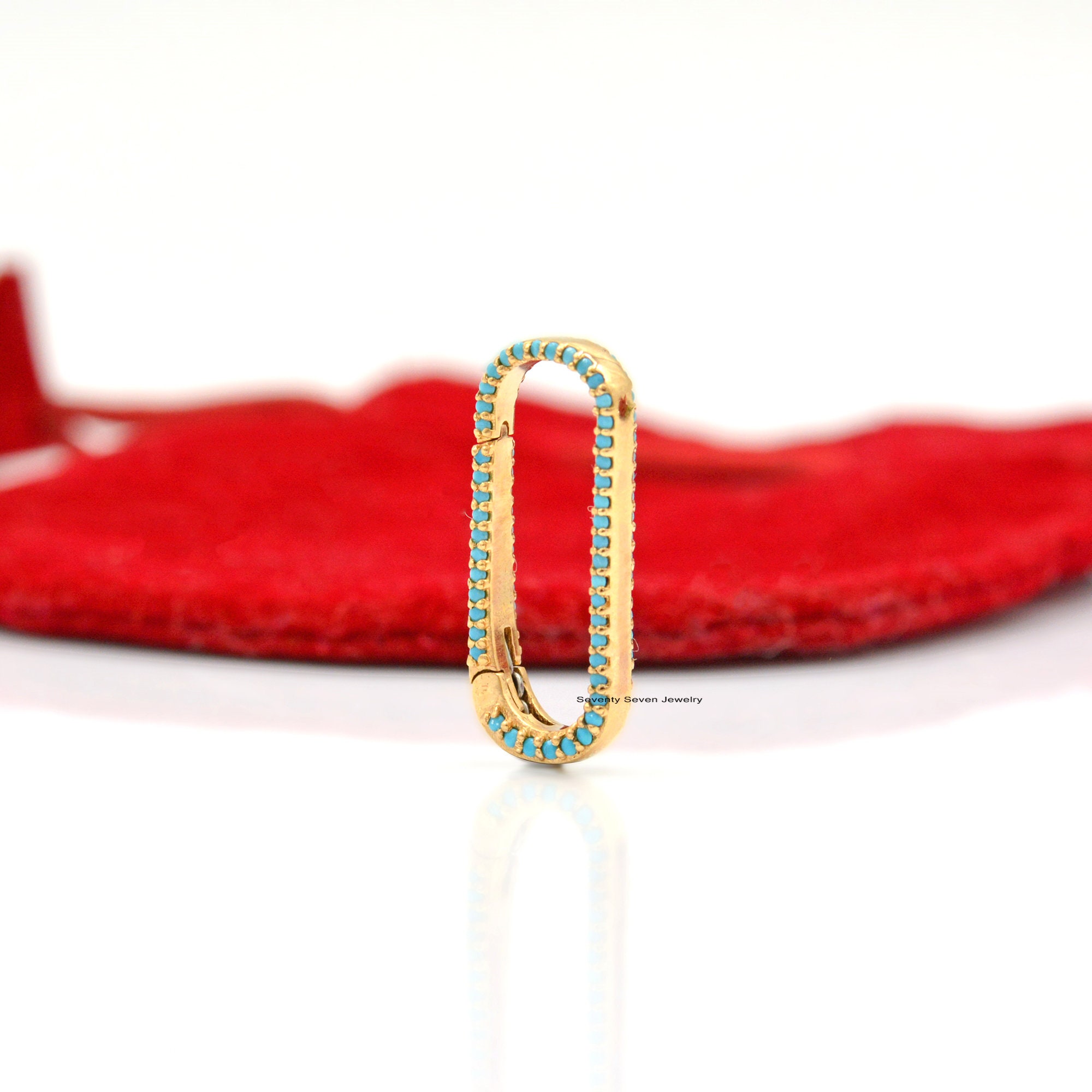 Diamond Sterling Silver Enhancer Lock: Oval Link Charm Holder - View 7 - Seventy Seven Jewelry | SKU: SSMJP73-SLYGDI-2026 Diamond Sterling Silver Enhancer Lock: Oval Link Charm Holder - View 7 - Seventy Seven Jewelry | SKU: SSMJP73-SLYGDI-2026