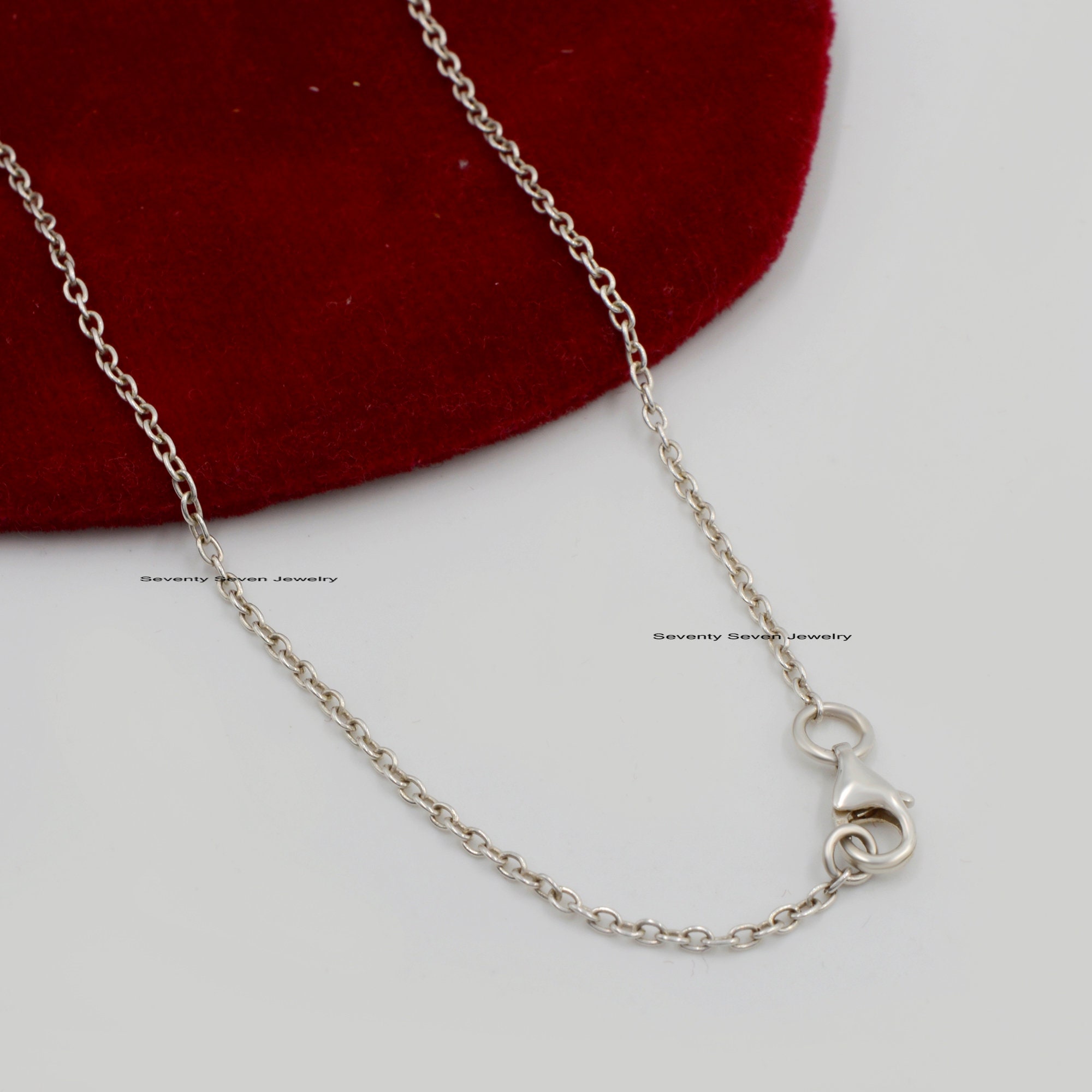 Sterling Silver Rolo Link Chain Necklace - 1MM Round Jewellery - View 3 - Seventy Seven Jewelry | SKU: SSG19-SLYG Sterling Silver Rolo Link Chain Necklace - 1MM Round Jewellery - View 3 - Seventy Seven Jewelry | SKU: SSG19-SLYG