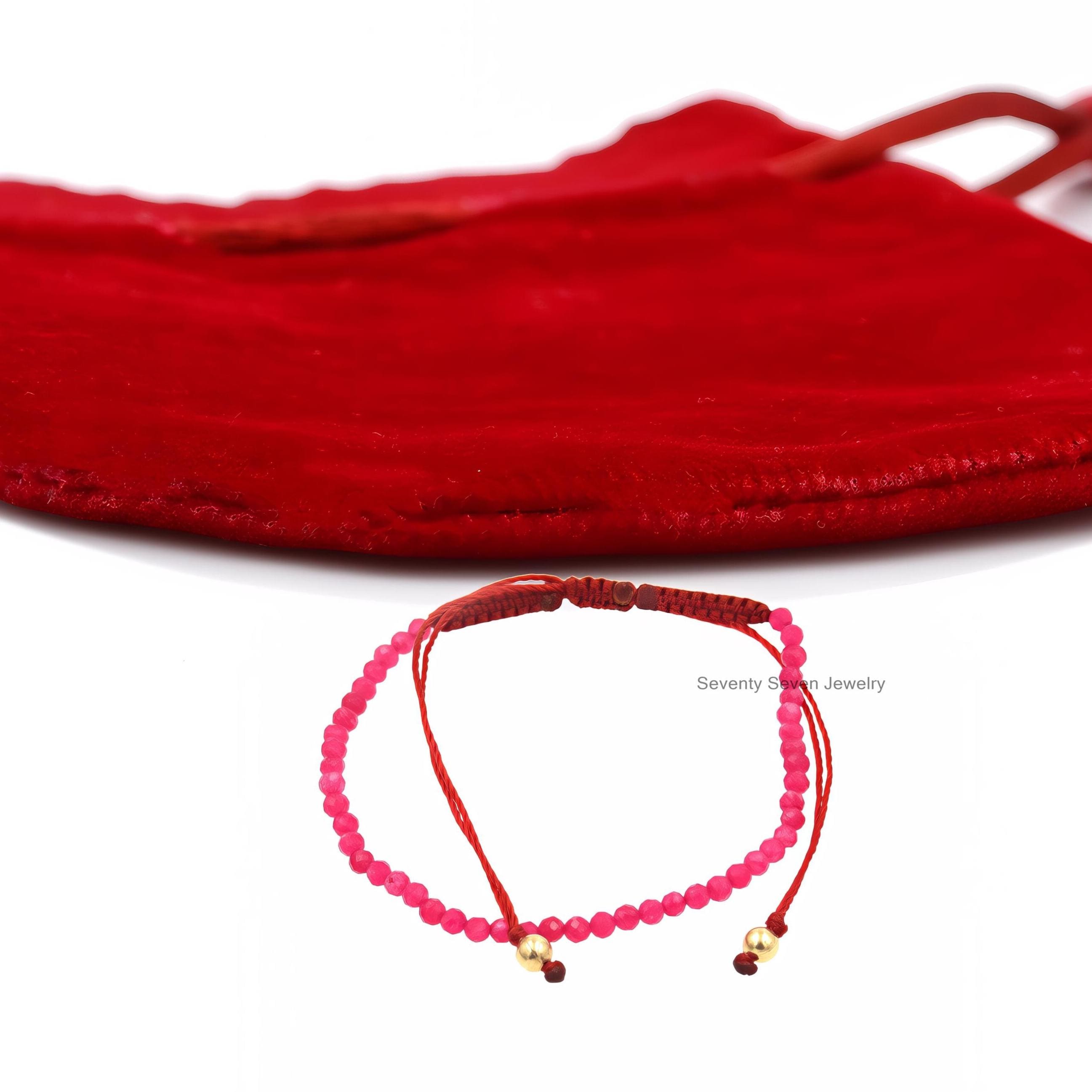 Rose Quartz Beaded Bracelet: 925 Silver, Adjustable Knot - Seventy Seven Jewelry | SKU: SSMJA28-SLYGRQ-2026 Rose Quartz Beaded Bracelet: 925 Silver, Adjustable Knot - Seventy Seven Jewelry | SKU: SSMJA28-SLYGRQ-2026