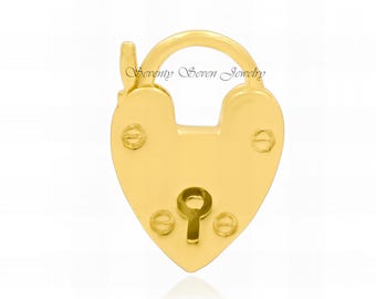 Dainty Heart Padlock Necklace, 925 Sterling Silver, Openable Lock