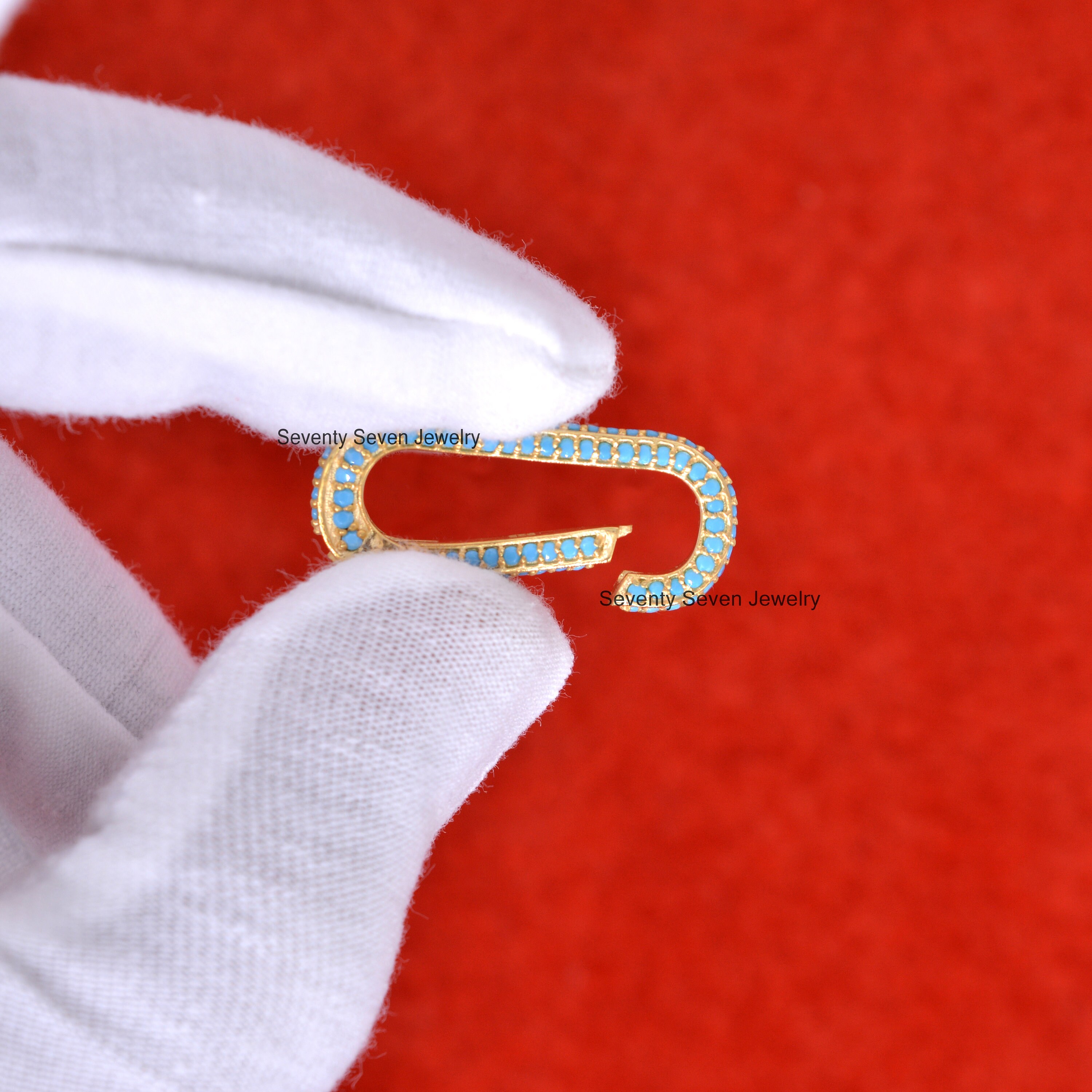 Diamond 925 Silver Enhancer Lock, Multi Gemstone Spring Link - View 5 - Seventy Seven Jewelry | SKU: SSMJP443-SLYGTQ,SSMJP443 Diamond 925 Silver Enhancer Lock, Multi Gemstone Spring Link - View 5 - Seventy Seven Jewelry | SKU: SSMJP443-SLYGTQ,SSMJP443