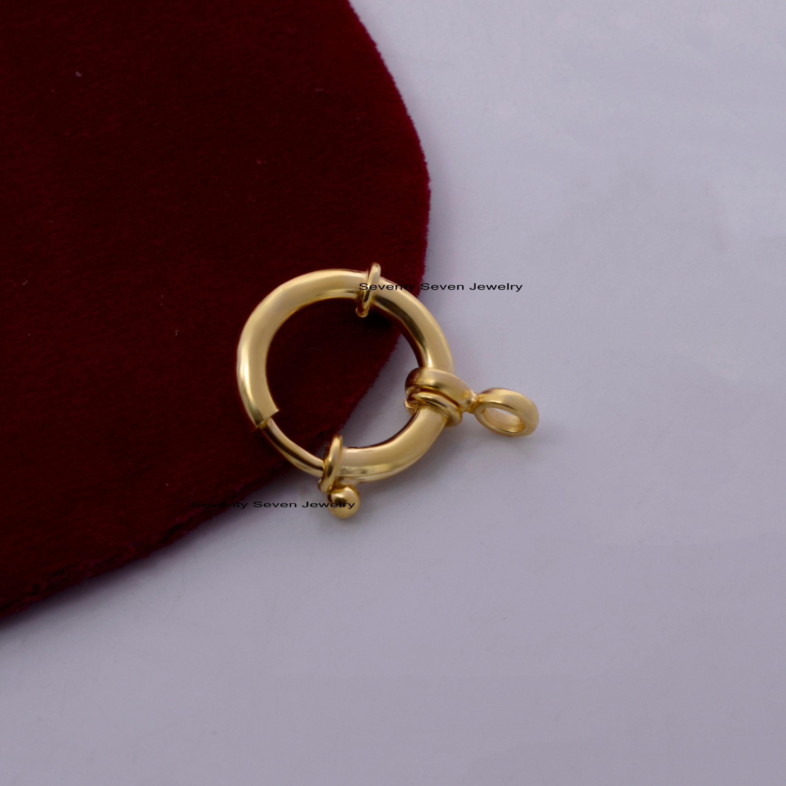14k Solid Gold Spring Lock: (18*12 MM) - View 4 - Seventy Seven Jewelry | SKU: SSMJL137-14KYG-18M-G17-3M-2026 14k Solid Gold Spring Lock: (18*12 MM) - View 4 - Seventy Seven Jewelry | SKU: SSMJL137-14KYG-18M-G17-3M-2026