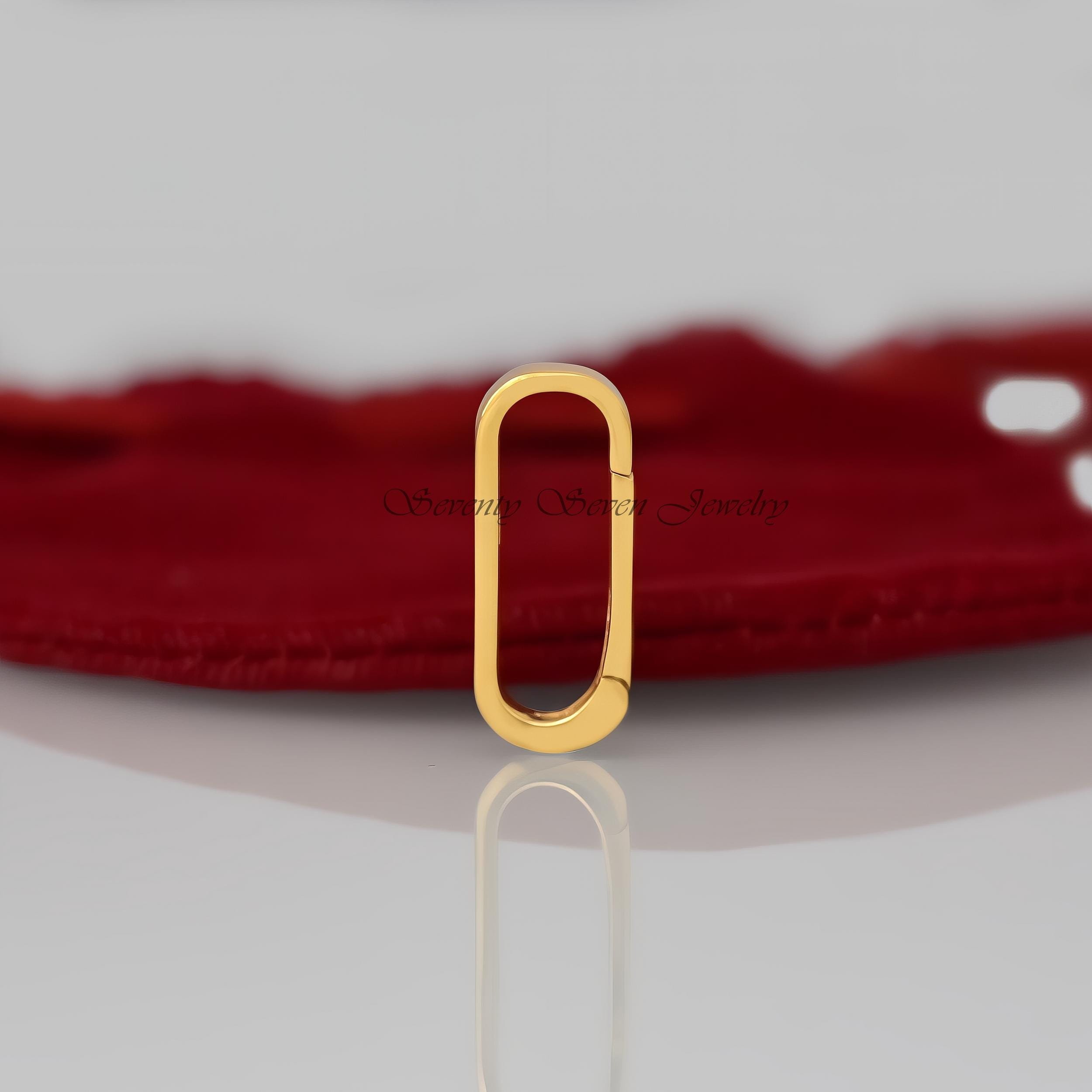 14K Gold Plated Charm Holder Enhancer | Designer Link Clasp - Seventy Seven Jewelry | SKU: SSMJP73-SLYG-2026,SSMJP73-SLYG-N47 14K Gold Plated Charm Holder Enhancer | Designer Link Clasp - Seventy Seven Jewelry | SKU: SSMJP73-SLYG-2026,SSMJP73-SLYG-N47