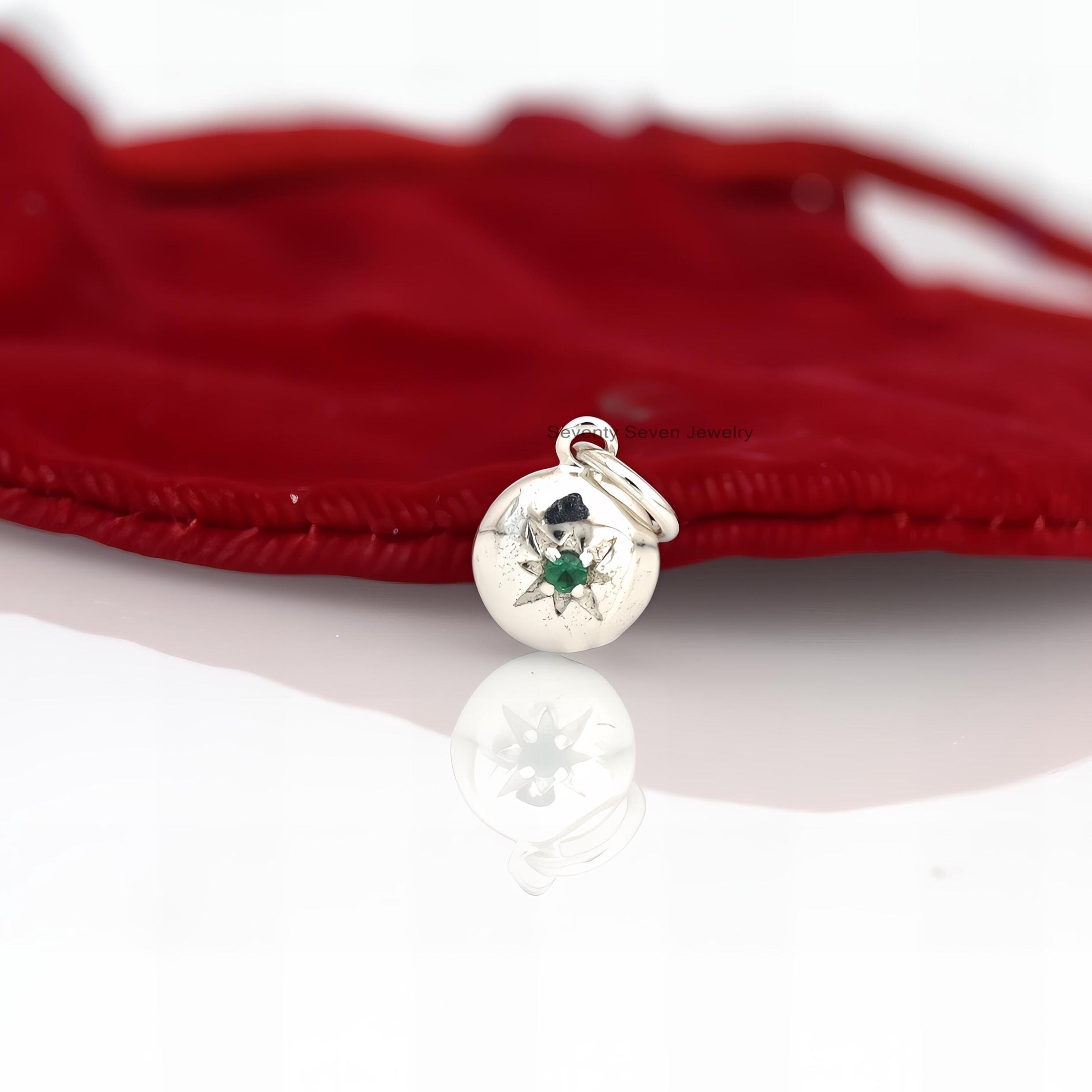 Sterling Silver Star Round Pendant: Gemstone Disc Charm - View 3 - Seventy Seven Jewelry | SKU: SSMJP616-SLYGPSP-2026 Sterling Silver Star Round Pendant: Gemstone Disc Charm - View 3 - Seventy Seven Jewelry | SKU: SSMJP616-SLYGPSP-2026