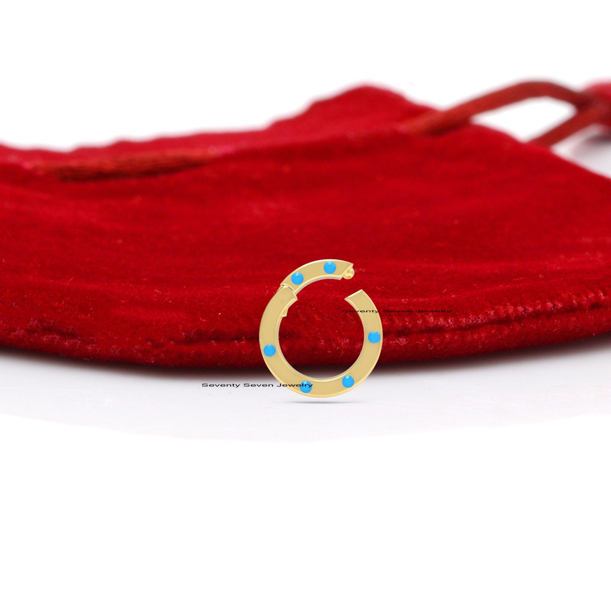 925 Silver Diamond Circle Charm Enhancer: Round Push Lock Pendant (10 MM) - View 4 - Seventy Seven Jewelry | SKU: SSMJP976-SL 925 Silver Diamond Circle Charm Enhancer: Round Push Lock Pendant (10 MM) - View 4 - Seventy Seven Jewelry | SKU: SSMJP976-SL