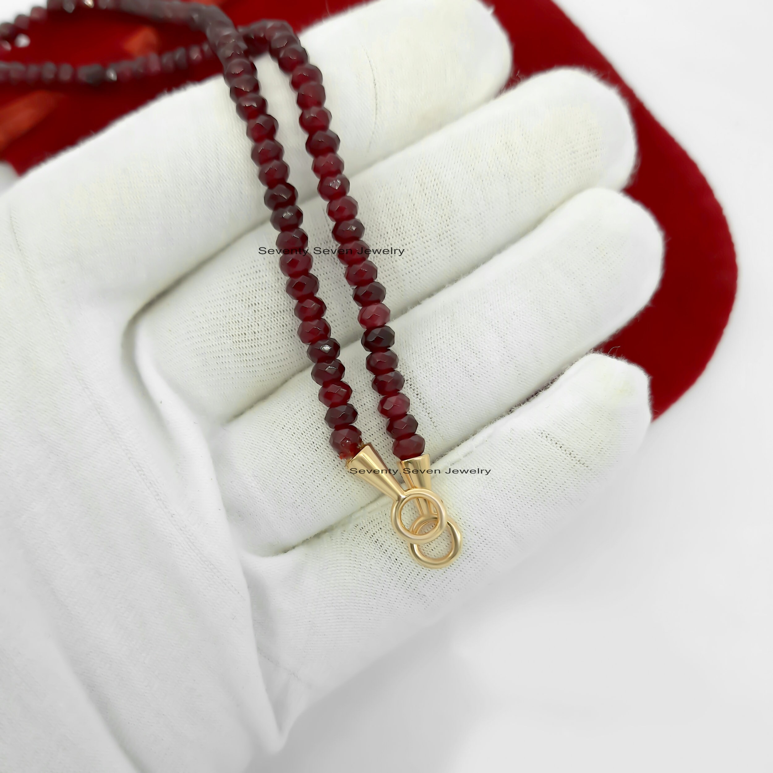 9K Gold Turquoise Bead Necklace: Gemstone Charm Holder - View 4 - Seventy Seven Jewelry | SKU: SSMJN247-9KYGLPZ-14I,SSMJN247- 9K Gold Turquoise Bead Necklace: Gemstone Charm Holder - View 4 - Seventy Seven Jewelry | SKU: SSMJN247-9KYGLPZ-14I,SSMJN247-