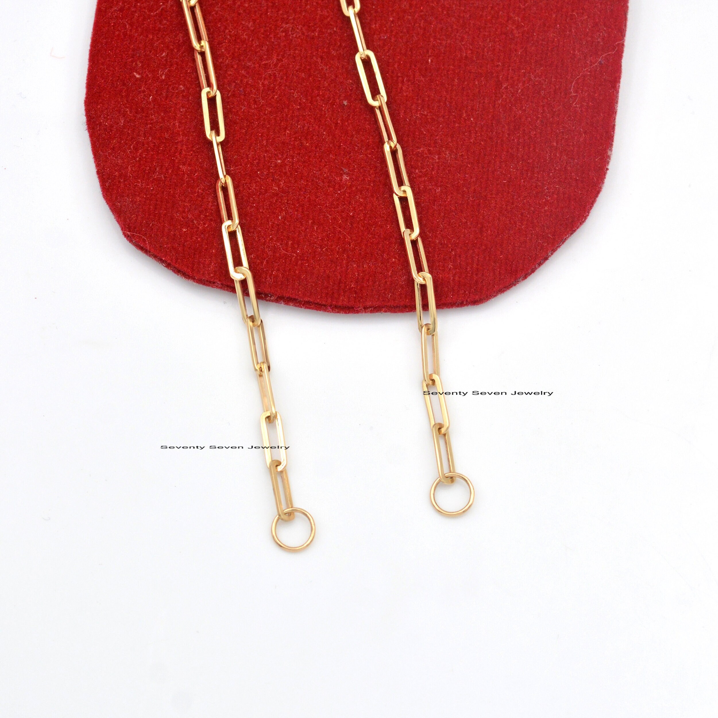 925 Silver Paperclip Chain Necklace: Rectangle Link, Carabiner Clasp - View 2 - Seventy Seven Jewelry | SKU: G1-SLNS-10M-16I- 925 Silver Paperclip Chain Necklace: Rectangle Link, Carabiner Clasp - View 2 - Seventy Seven Jewelry | SKU: G1-SLNS-10M-16I-