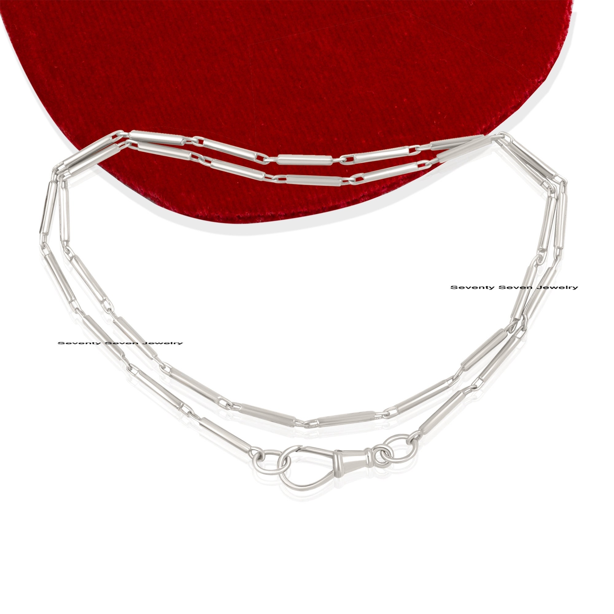 925 Silver Tube Link Chain Necklace: Swivel Lock Piping - View 7 - Seventy Seven Jewelry | SKU: SSMJN215-SLWG-20I-V 925 Silver Tube Link Chain Necklace: Swivel Lock Piping - View 7 - Seventy Seven Jewelry | SKU: SSMJN215-SLWG-20I-V