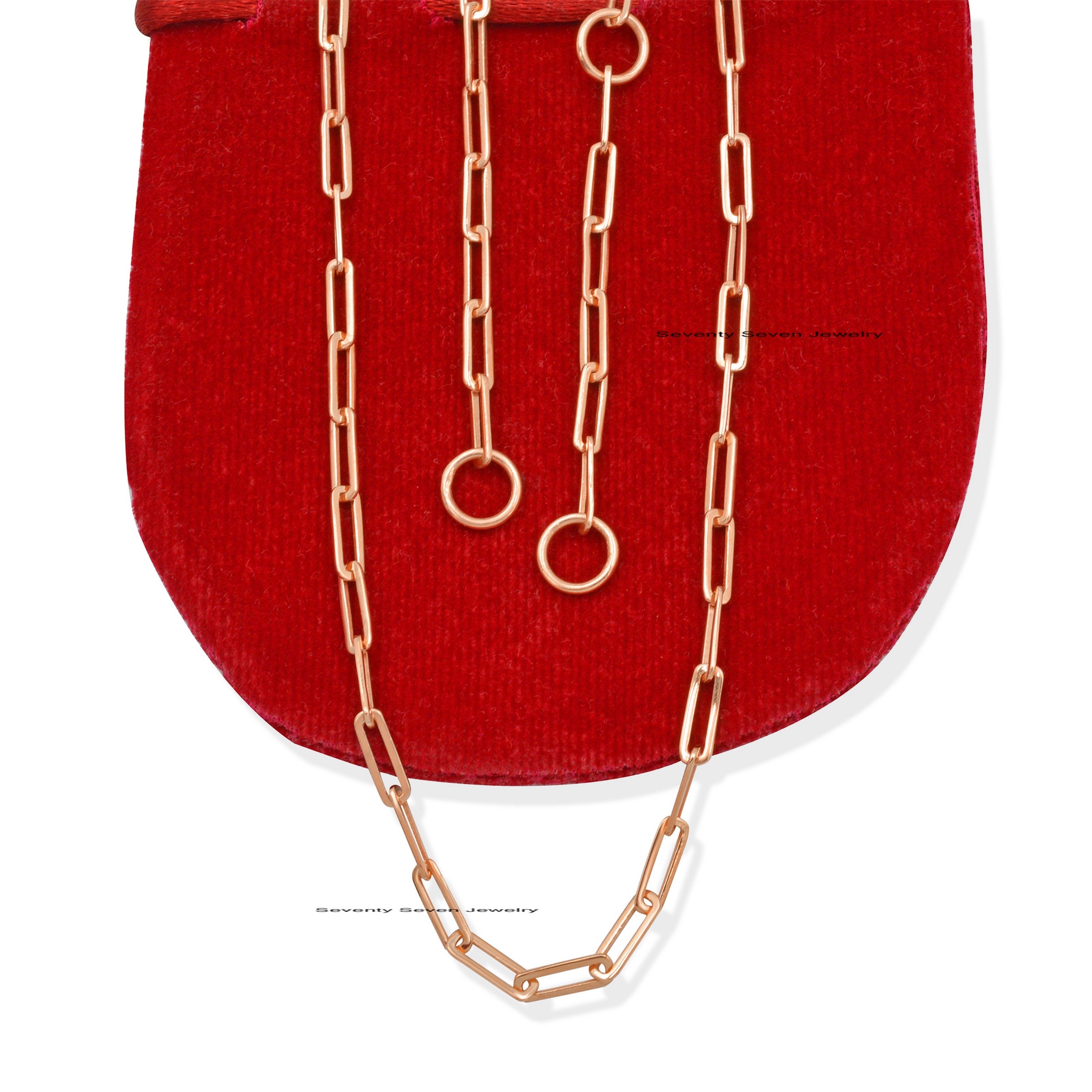 925 Sterling Silver Paperclip Chain Necklace: Enhancer Connector - View 6 - Seventy Seven Jewelry | SKU: G1-SLNS-10M-14-16I-V 925 Sterling Silver Paperclip Chain Necklace: Enhancer Connector - View 6 - Seventy Seven Jewelry | SKU: G1-SLNS-10M-14-16I-V