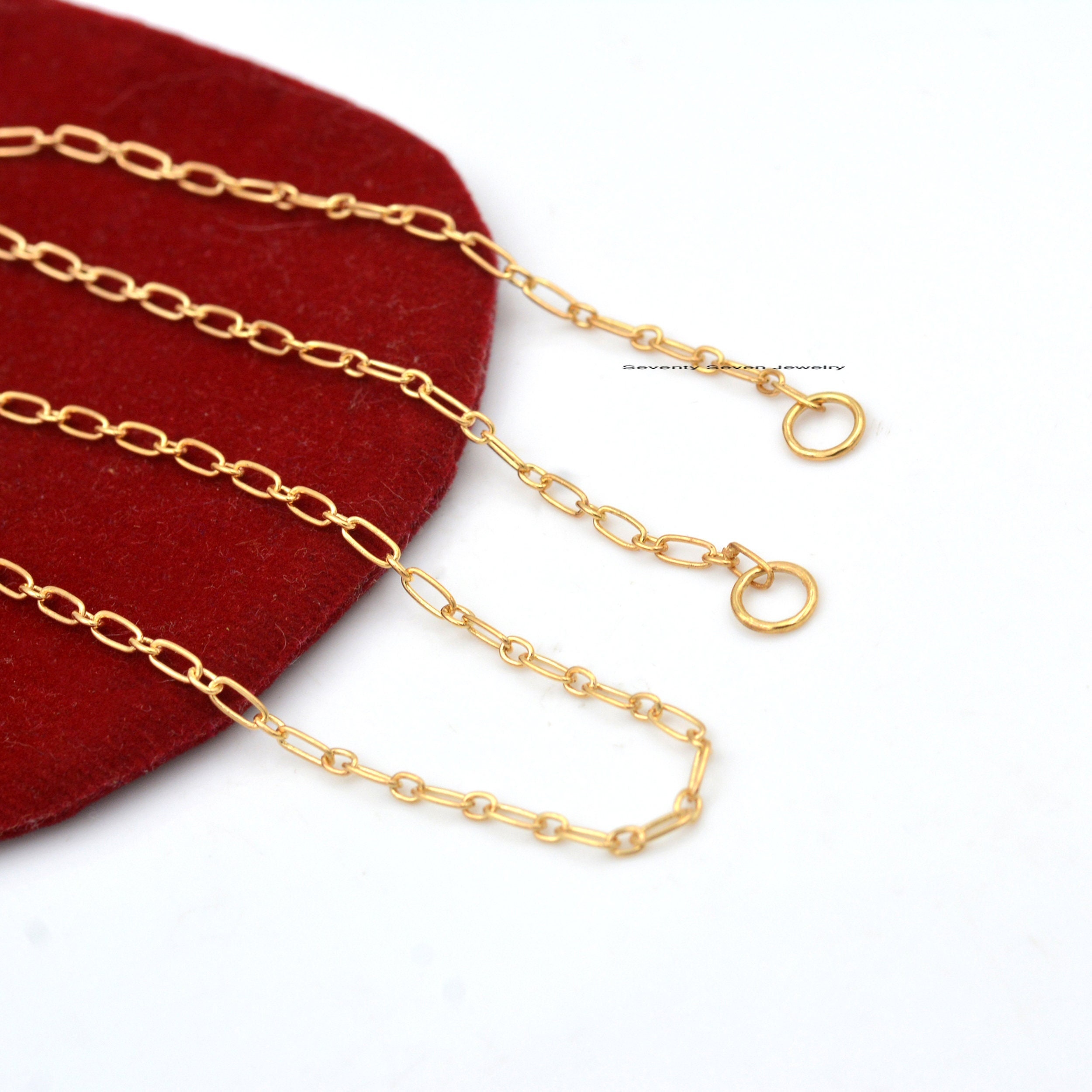 925 Silver Oval Link Chain Necklace: Enhancer Connector - Seventy Seven Jewelry | SKU: G13A-SLYG 925 Silver Oval Link Chain Necklace: Enhancer Connector - Seventy Seven Jewelry | SKU: G13A-SLYG
