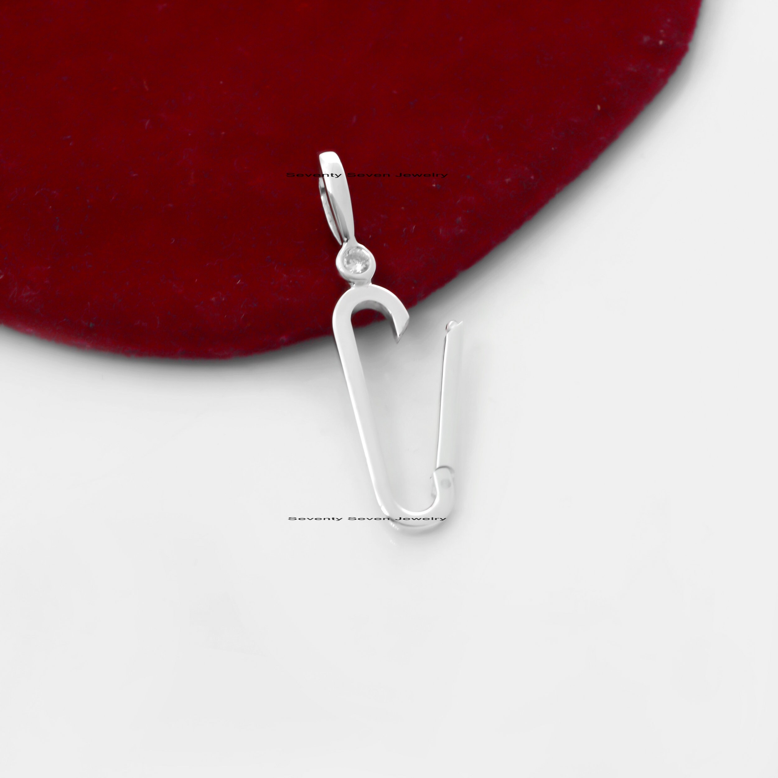 Silver Moissanite Oval Charm Enhancer Lock - 34x7 MM - View 7 - Seventy Seven Jewelry | SKU: SSMJP685-SLYGMN-2/2026,SSMJP685- Silver Moissanite Oval Charm Enhancer Lock - 34x7 MM - View 7 - Seventy Seven Jewelry | SKU: SSMJP685-SLYGMN-2/2026,SSMJP685-